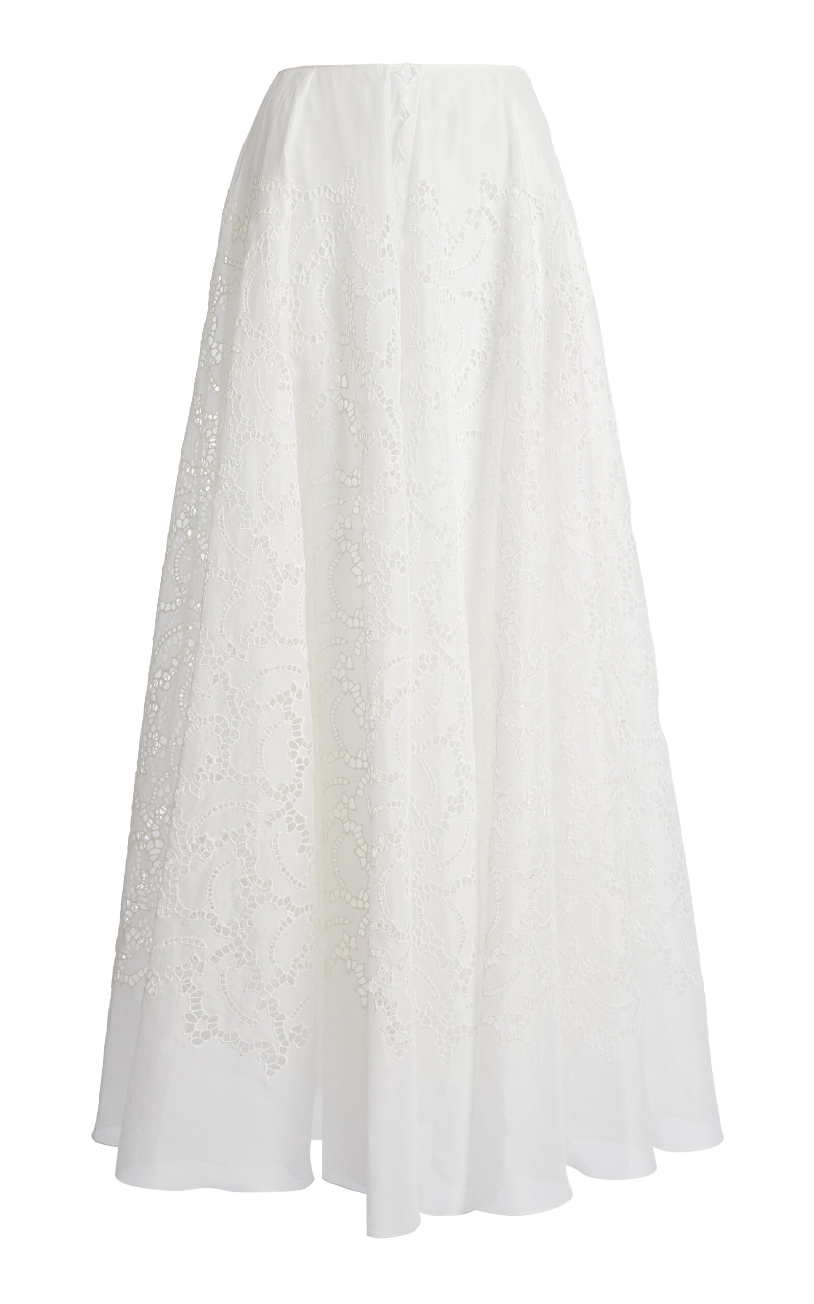 Giambattista Valli Lace-on-organza Maxi Skirt In White