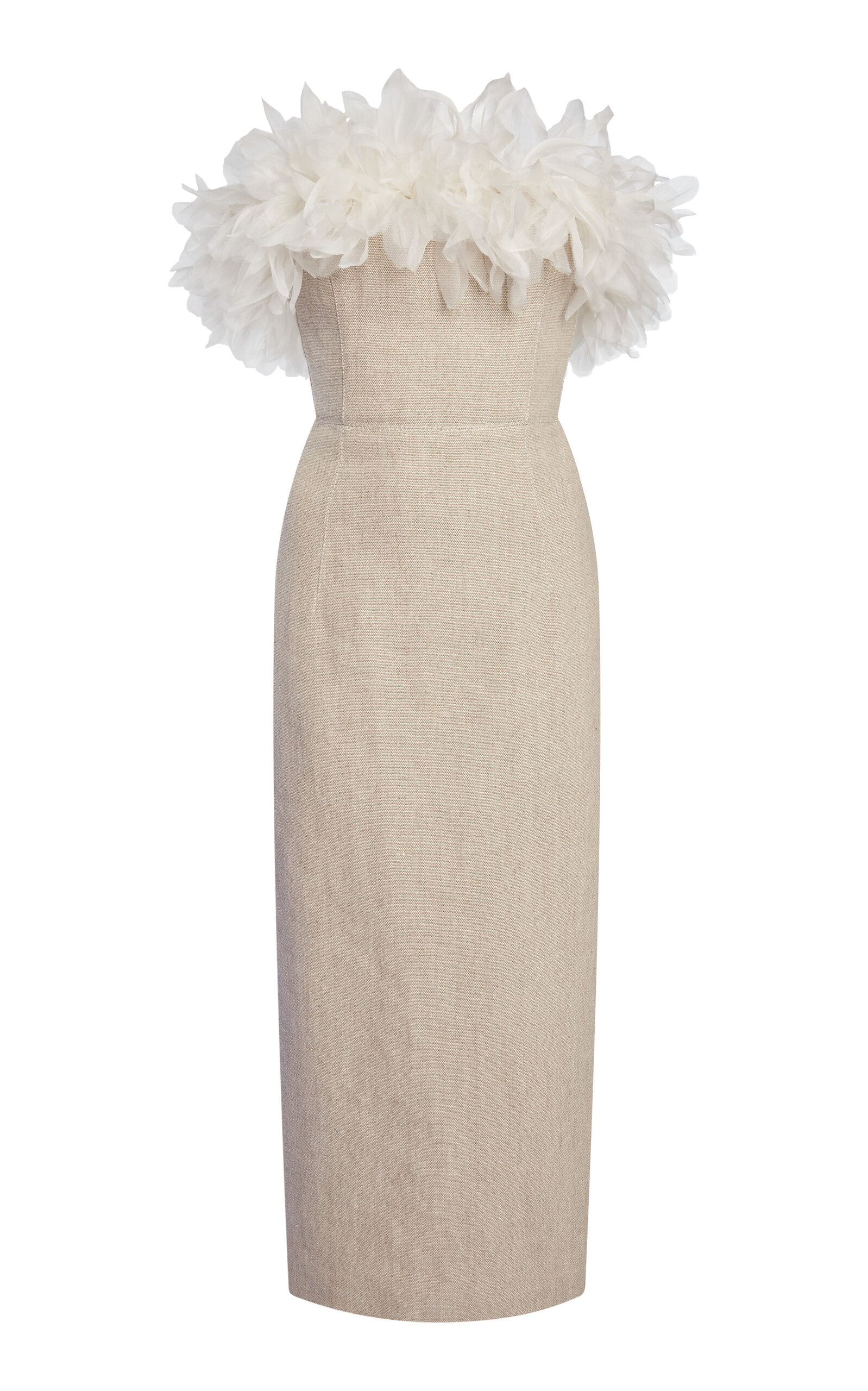 Giambattista Valli Linen Toile Mini Dress In Neutral