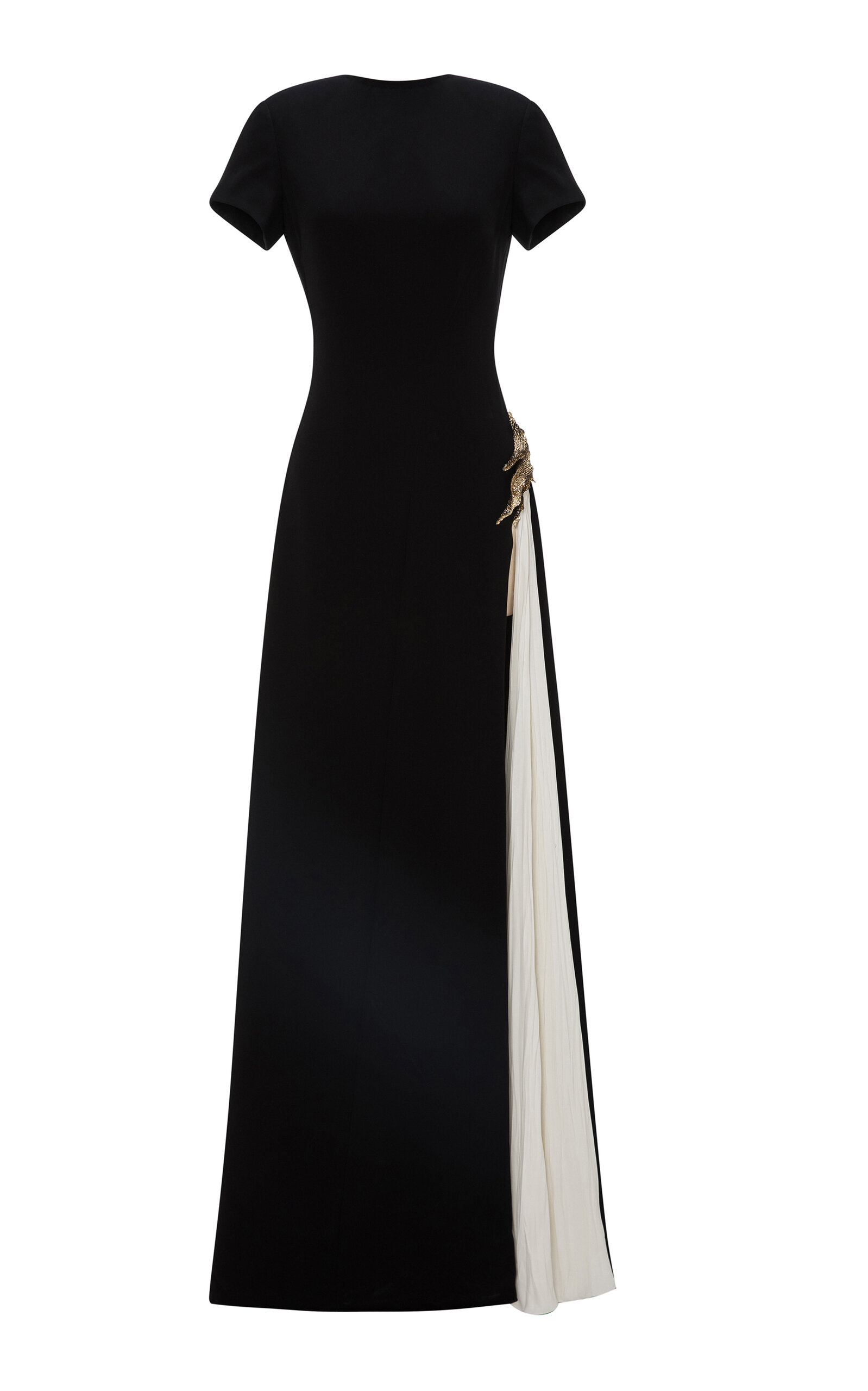 Marmar Halim Broach-embellished Evening Gown In Black