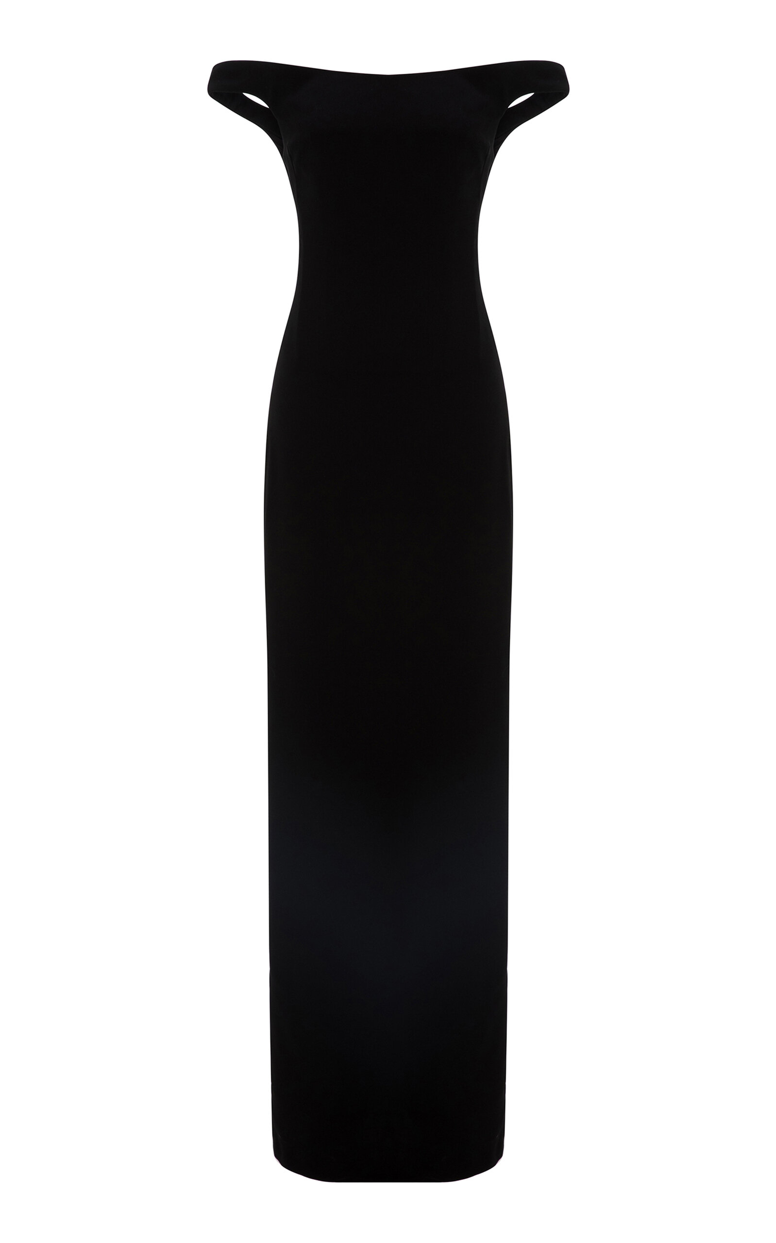 Marmar Halim Off-the-shoulder Maxi Dress In Black