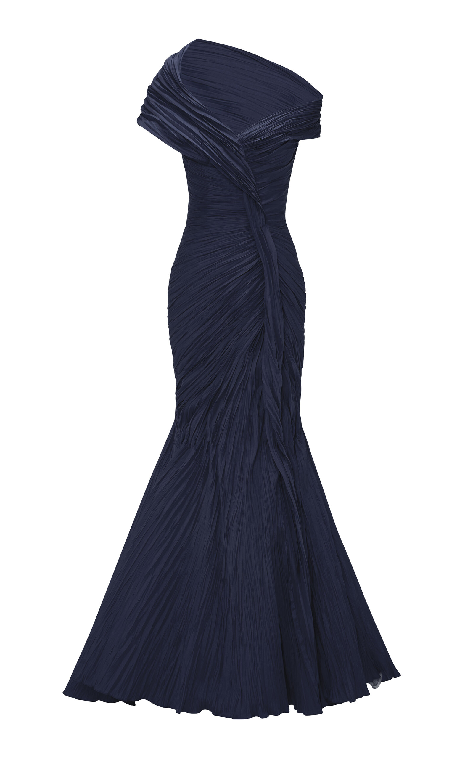 Marmar Halim Ruched Mermaid Gown In Black