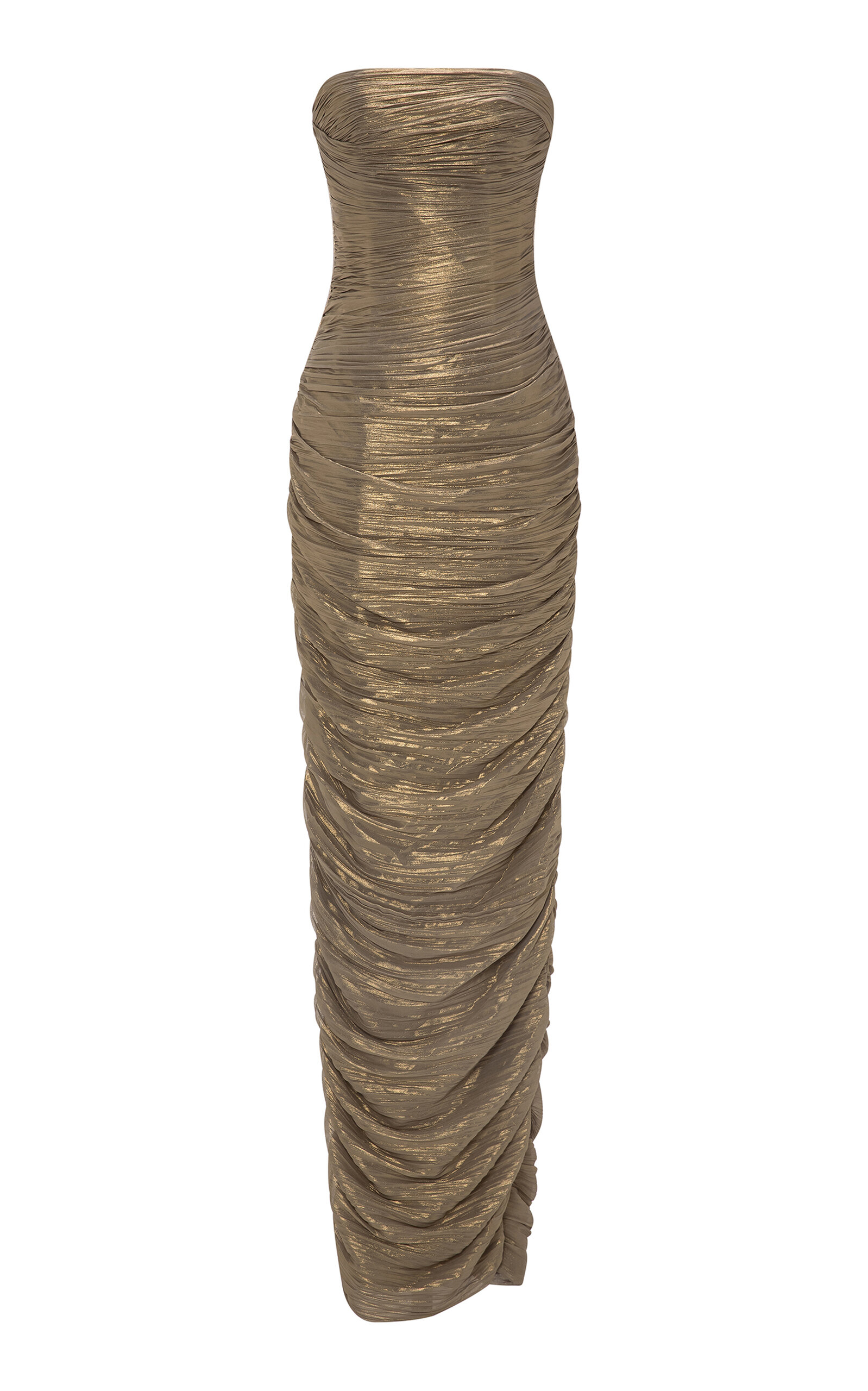 Marmar Halim Ruched One-Shoulder Gown - Gold