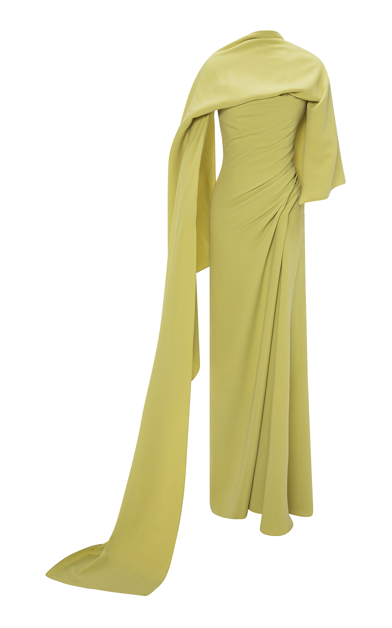 Marmar Halim Draped Evening Gown In Green