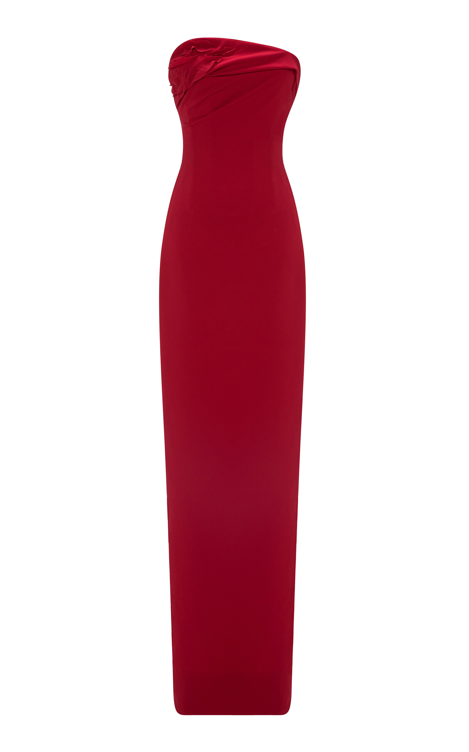 Marmar Halim Draped Column Gown In Red