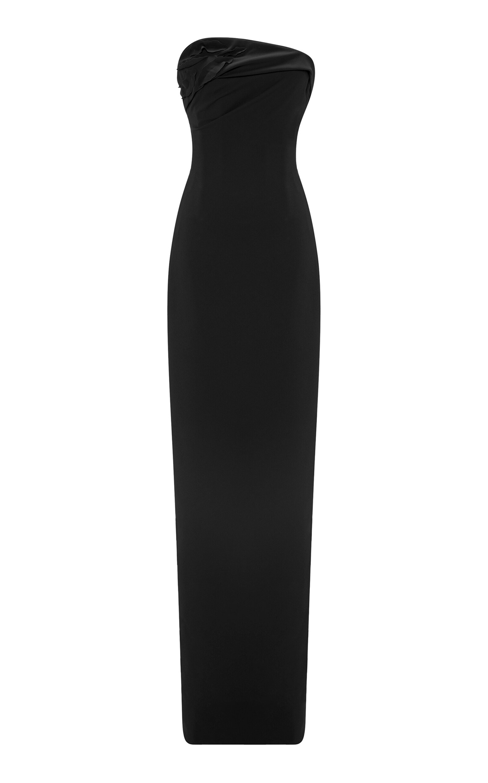 Marmar Halim Draped Column Gown In Black