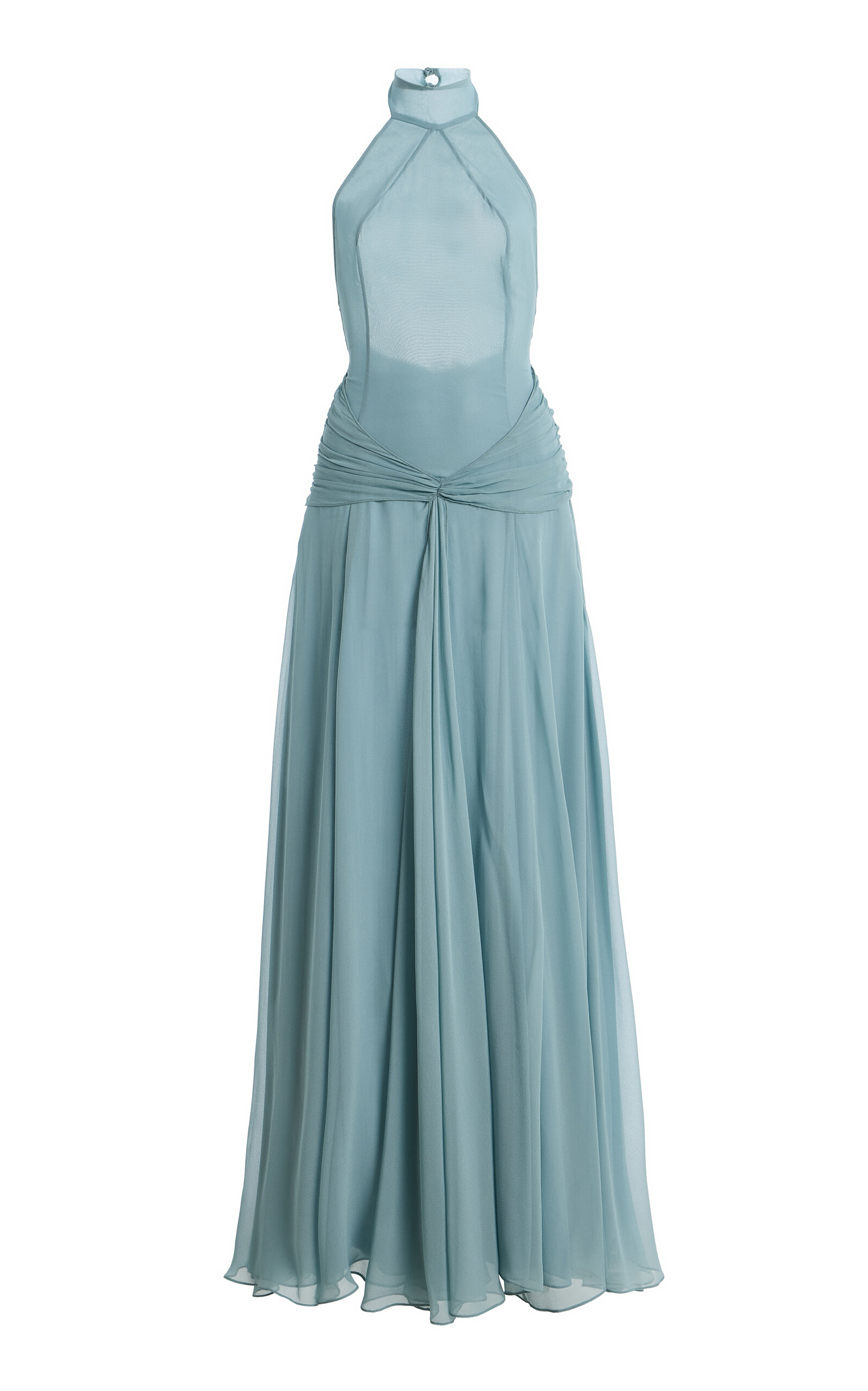 The New Arrivals Ilkyaz Ozel Exclusive Halo Sheer Silk Gown - Moda Operandi