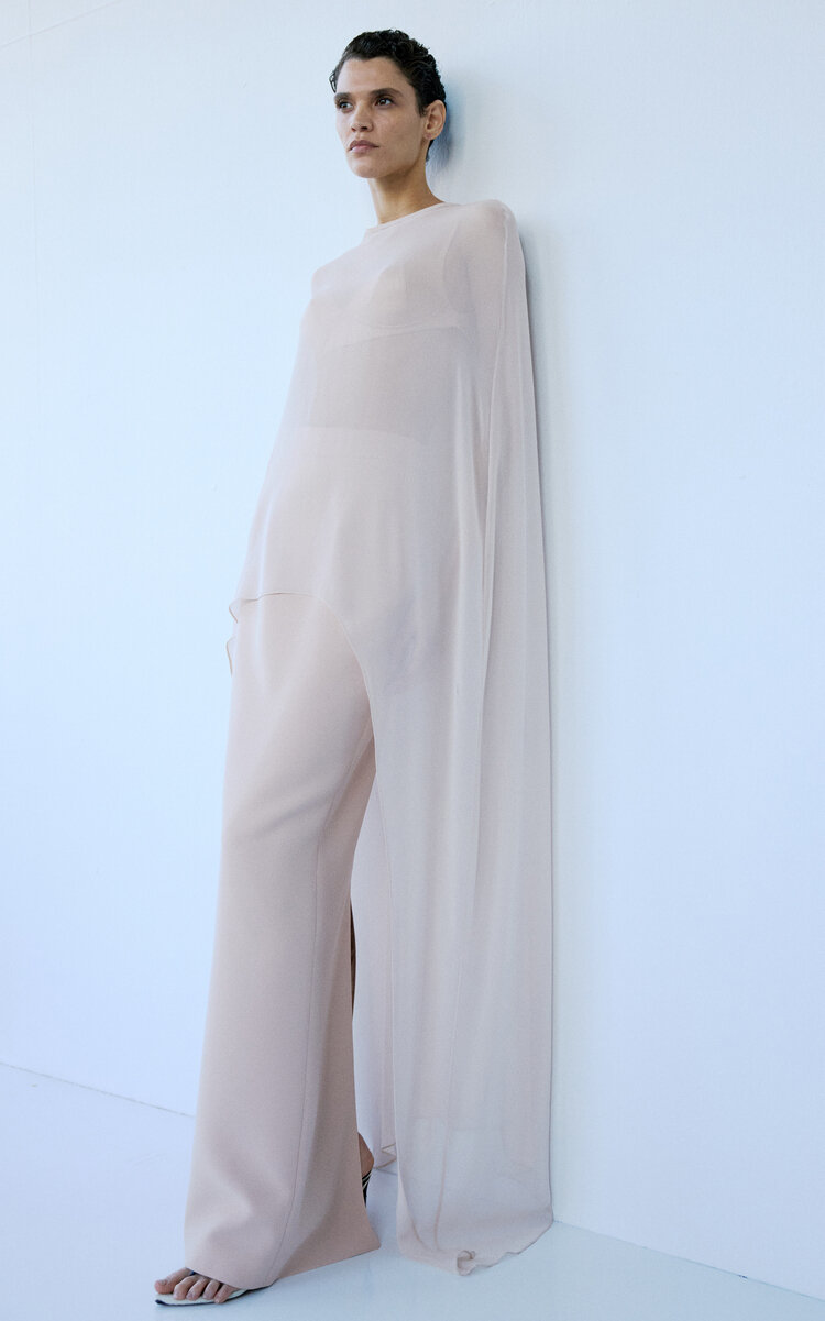 The New Arrivals Ilkyaz Ozel Sirena Column Maxi Skirt In Neutral