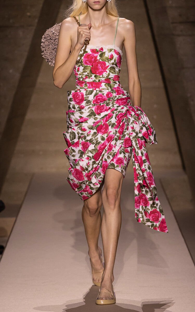 Chloé Printed Ruched Top In Multi