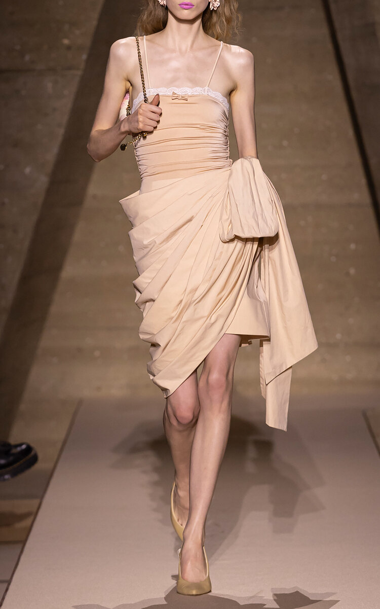 Chloé Draped Cotton Skirt In Brown