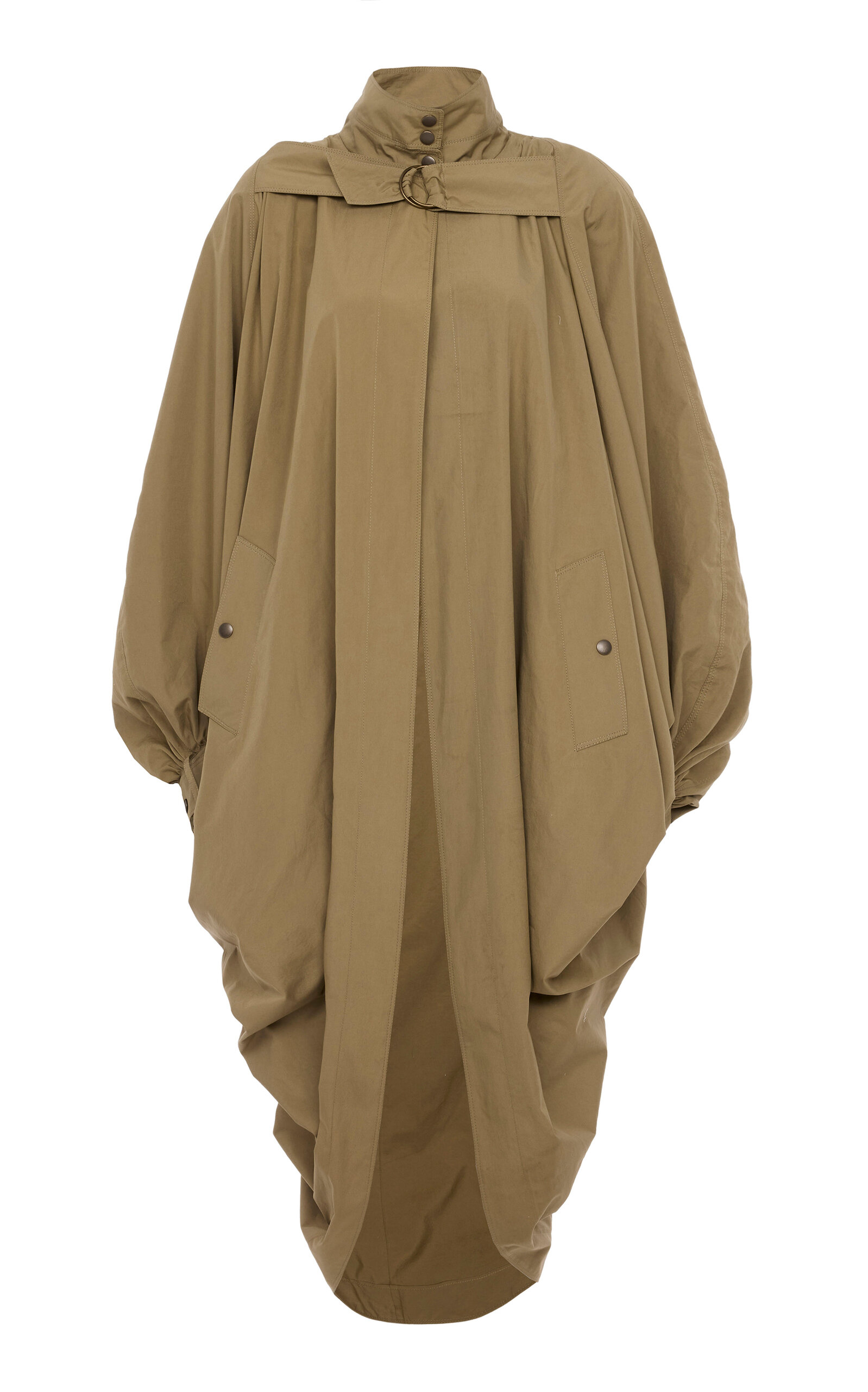 Chloé Oversized Cotton Coat In Brown