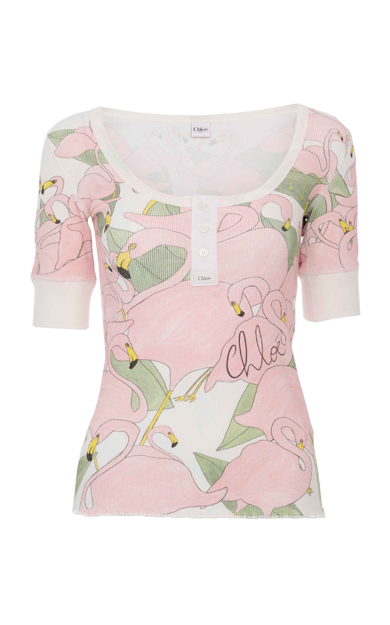Chloé Printed Cotton Top In Multi