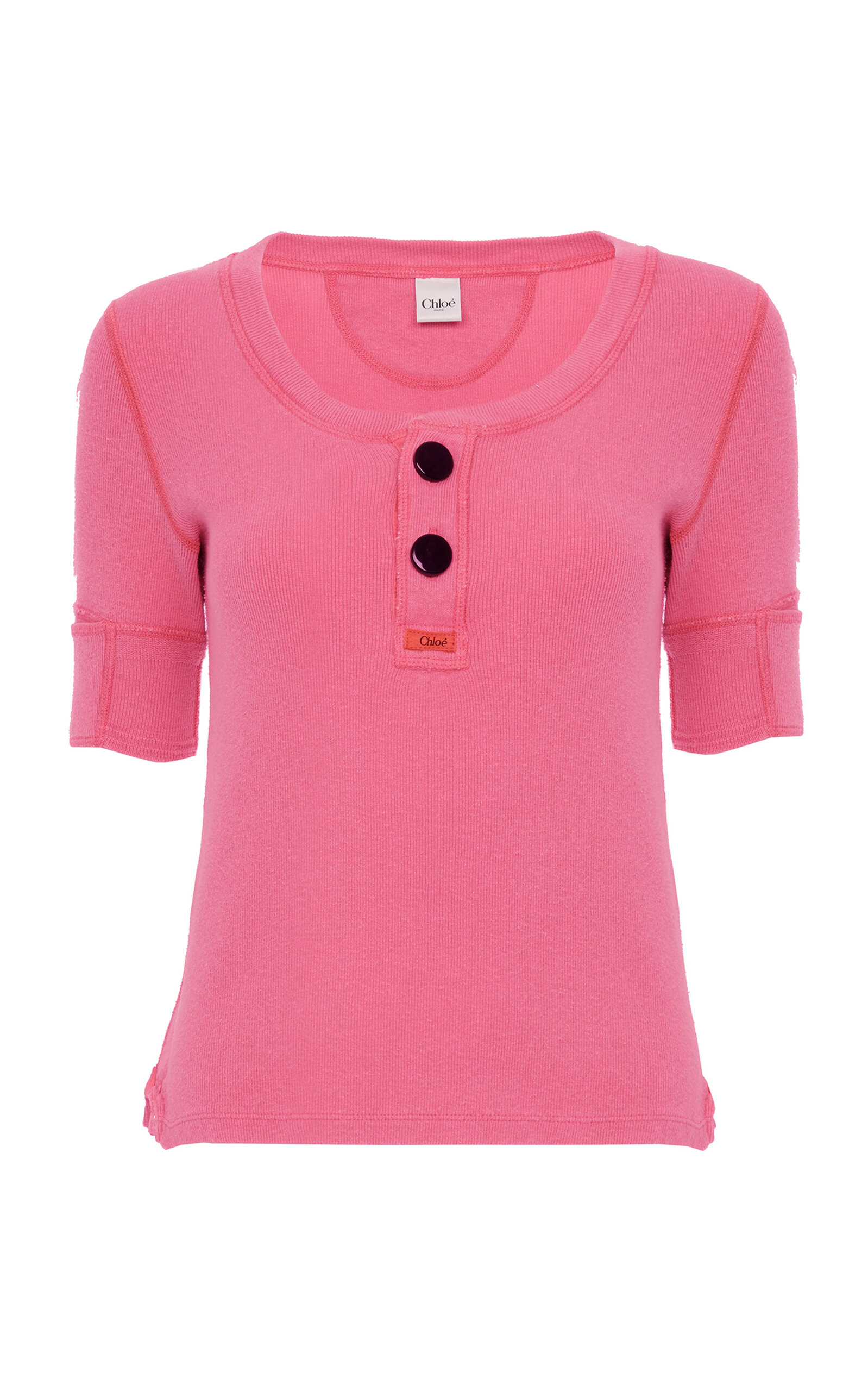 Chloé Cotton-knit Top In Pink