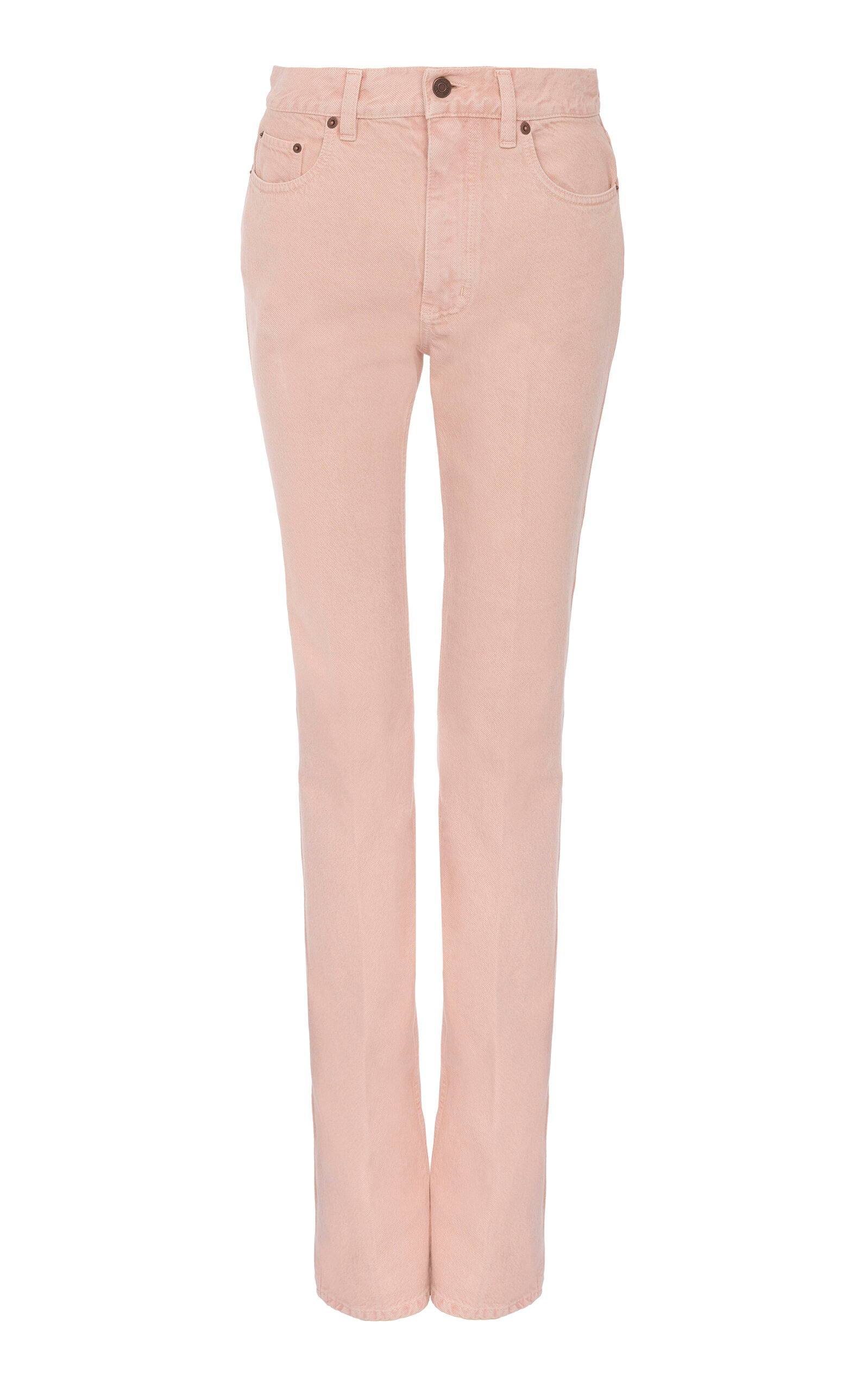 Chloé Pleated Cotton Straight-leg Pants In Pink