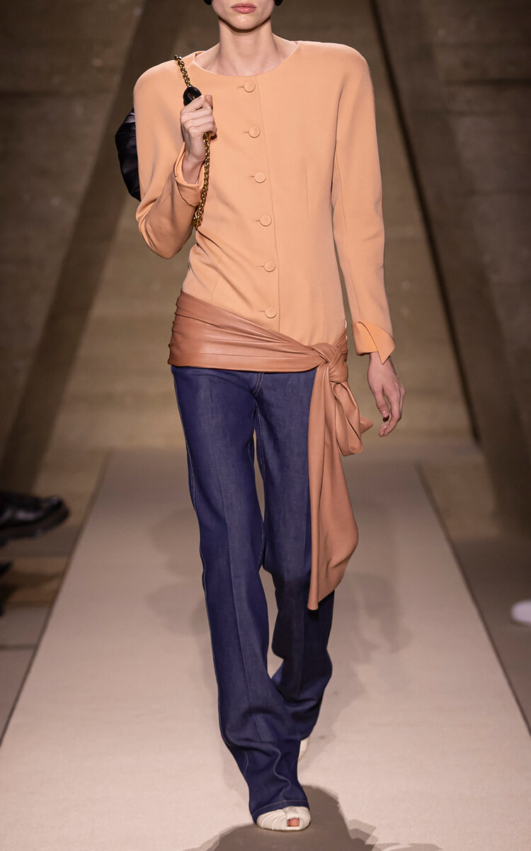 Chloé Pleated Straight-leg Pants In Orange