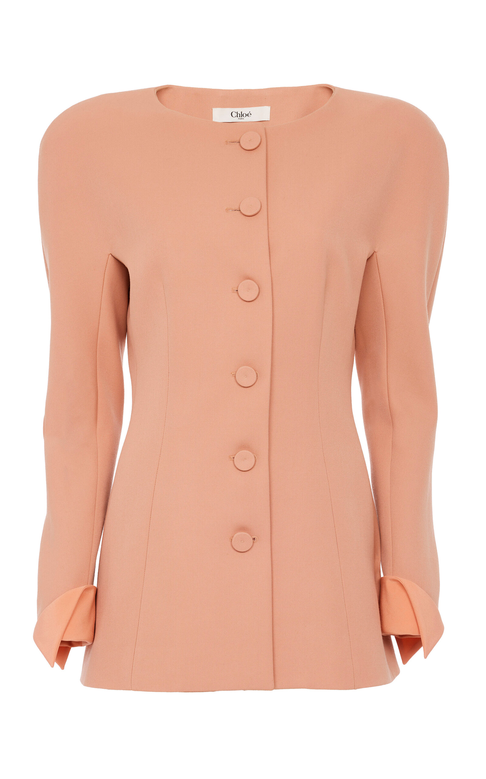 Chloé Single-breasted Wool Jacket In Pink