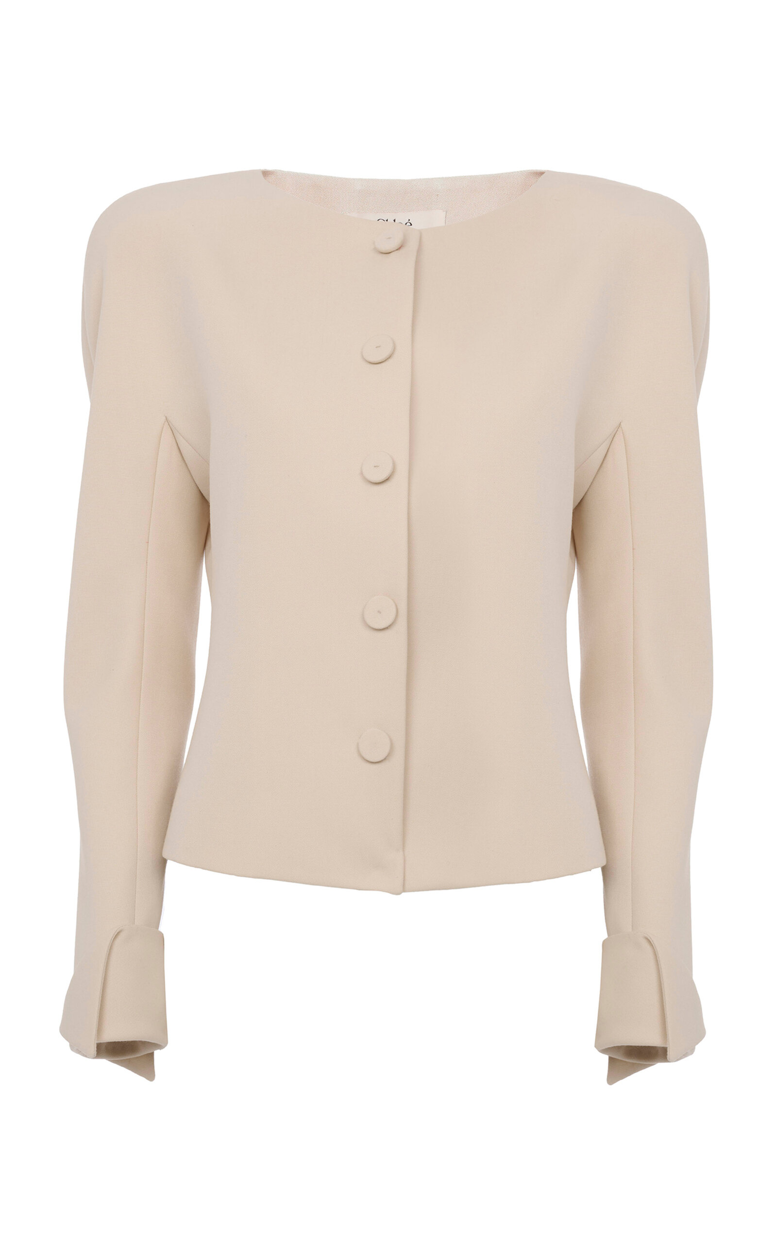 Chloé Cinched Collarless Wool Jacket