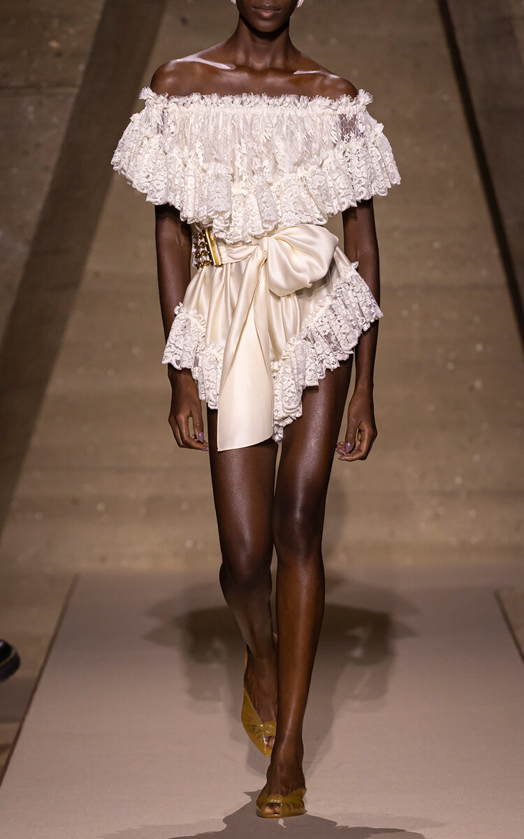 Chloé Ruffled Lace Silk Jumpsuit In Multi