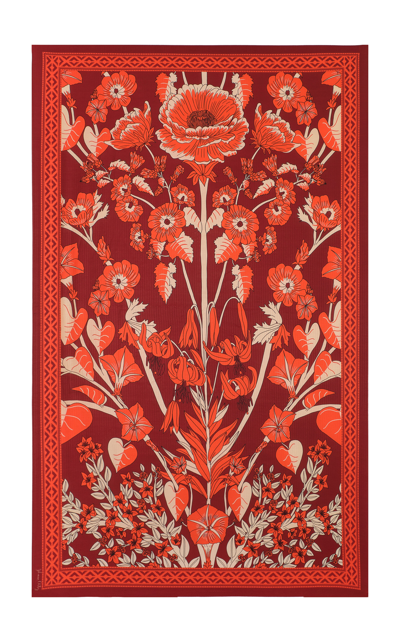 Johanna Ortiz Tropical Chinoiserie Shawl In Red