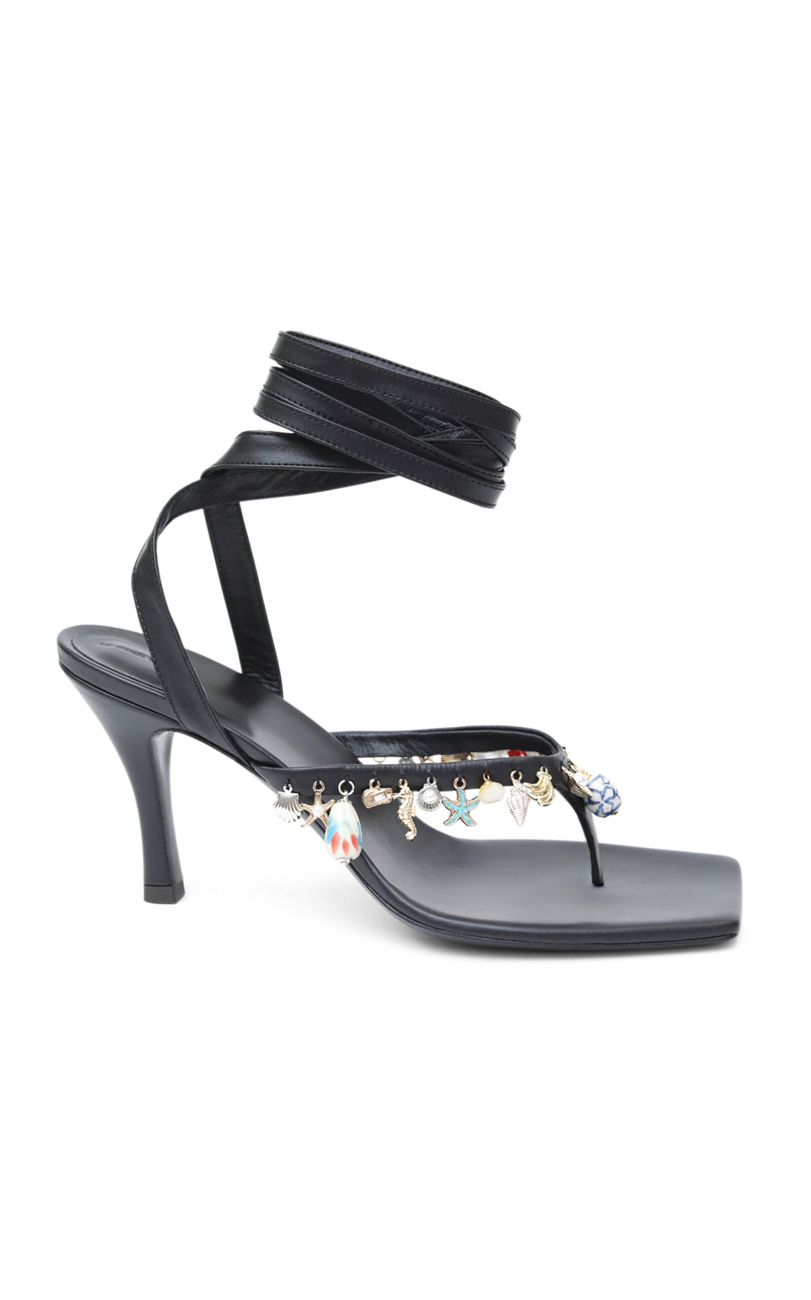Christopher Esber Memento Charm Flip Flop Heel In Black