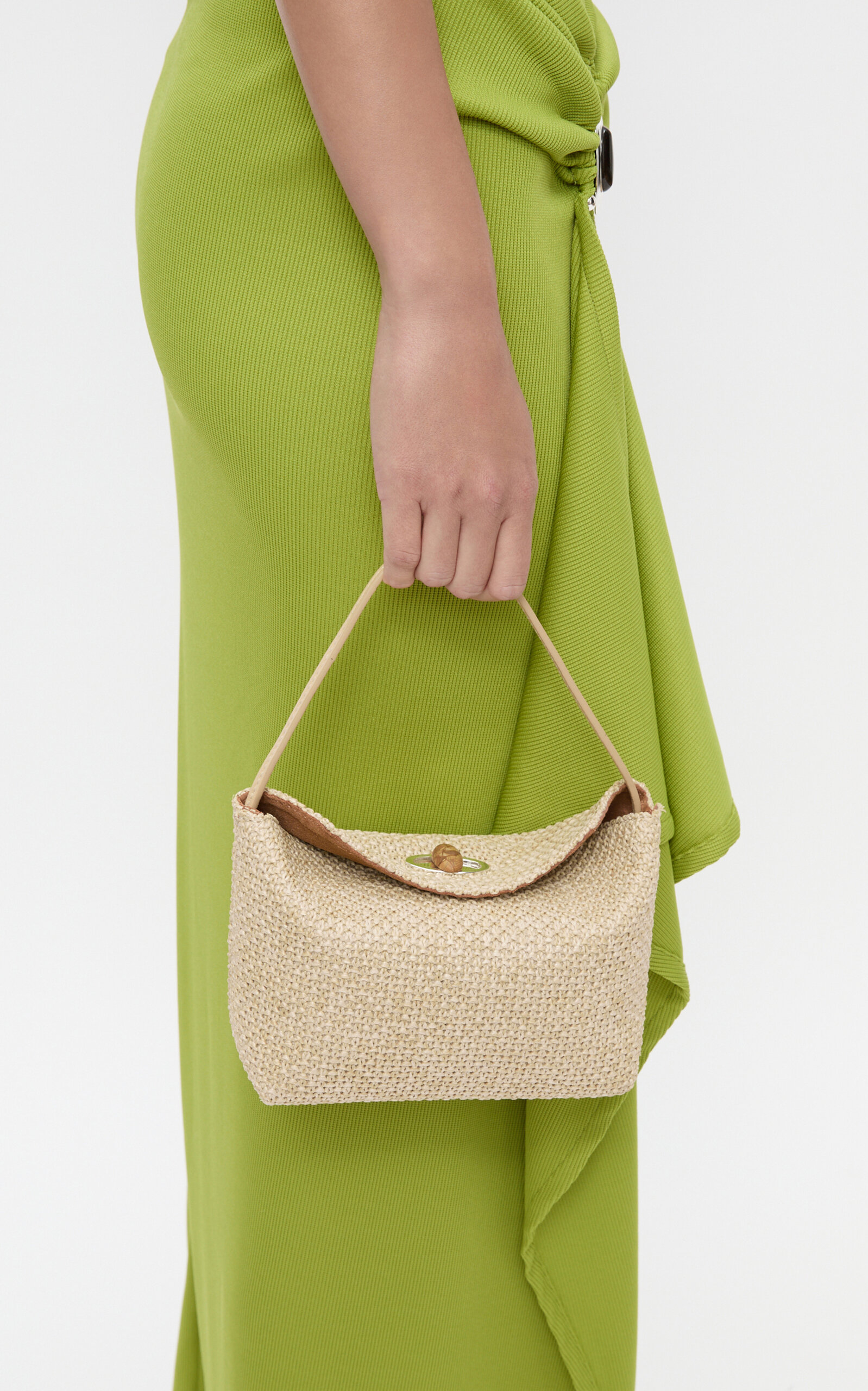 Christopher Esber Turnlock Raffia Mini Shoulder Bag - Neutral - OS