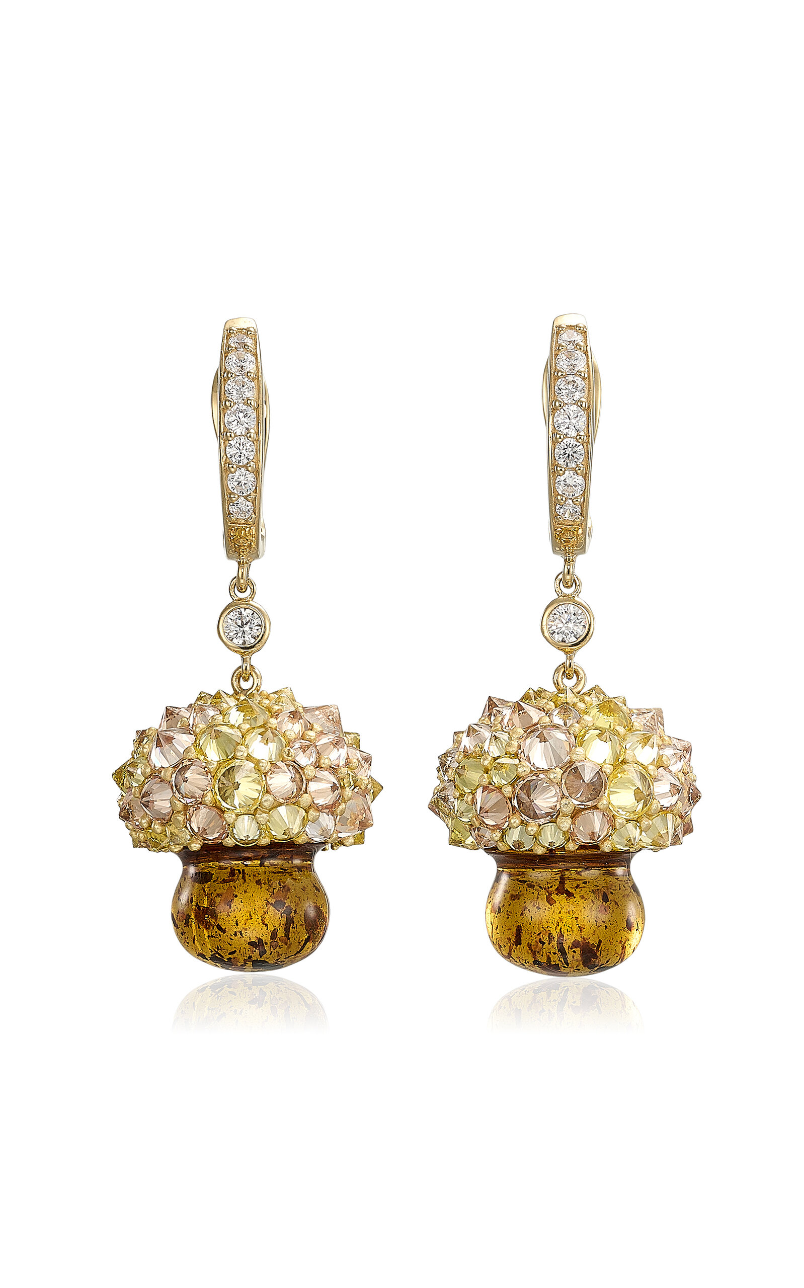 Anabela Chan 18k Yellow Gold Vermeil Amber Virosa Earrings In Gold