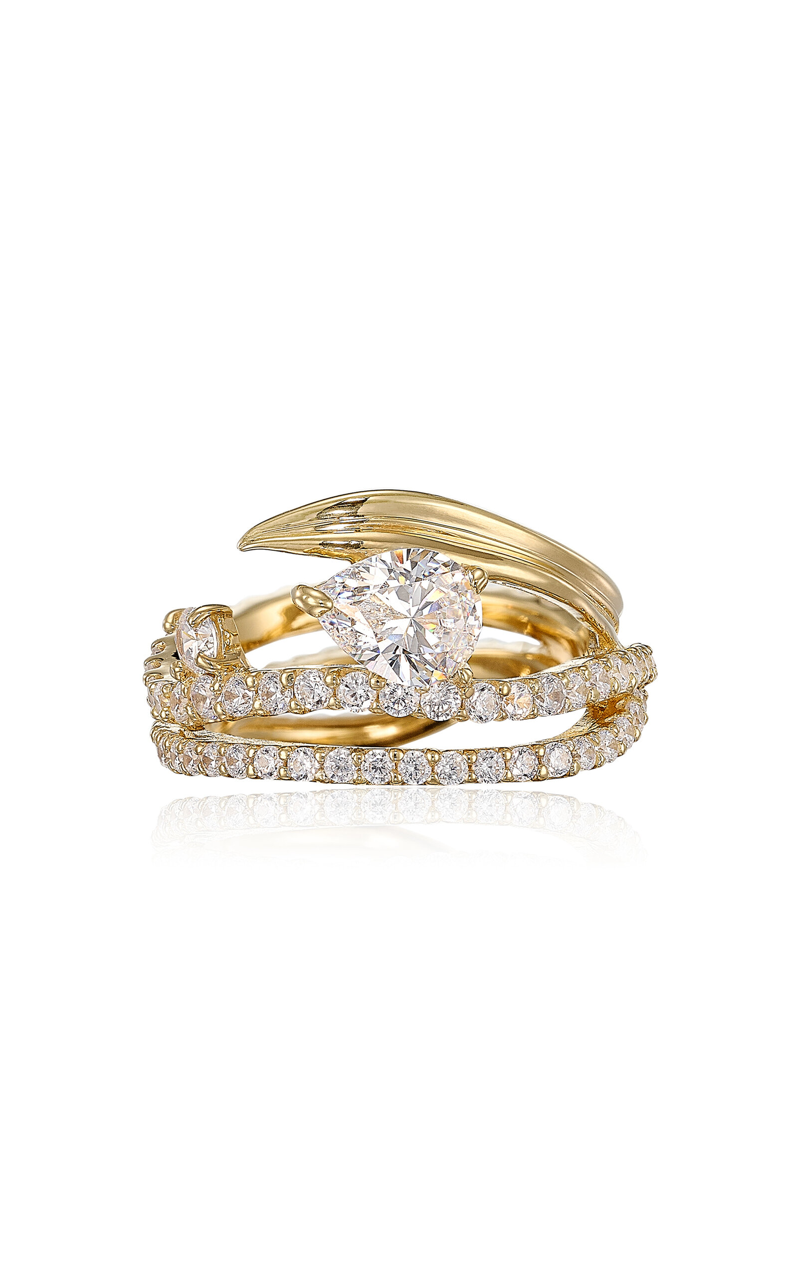 Anabela Chan 18k Yellow Gold Blades Of Grass Diamond Ring In Gold