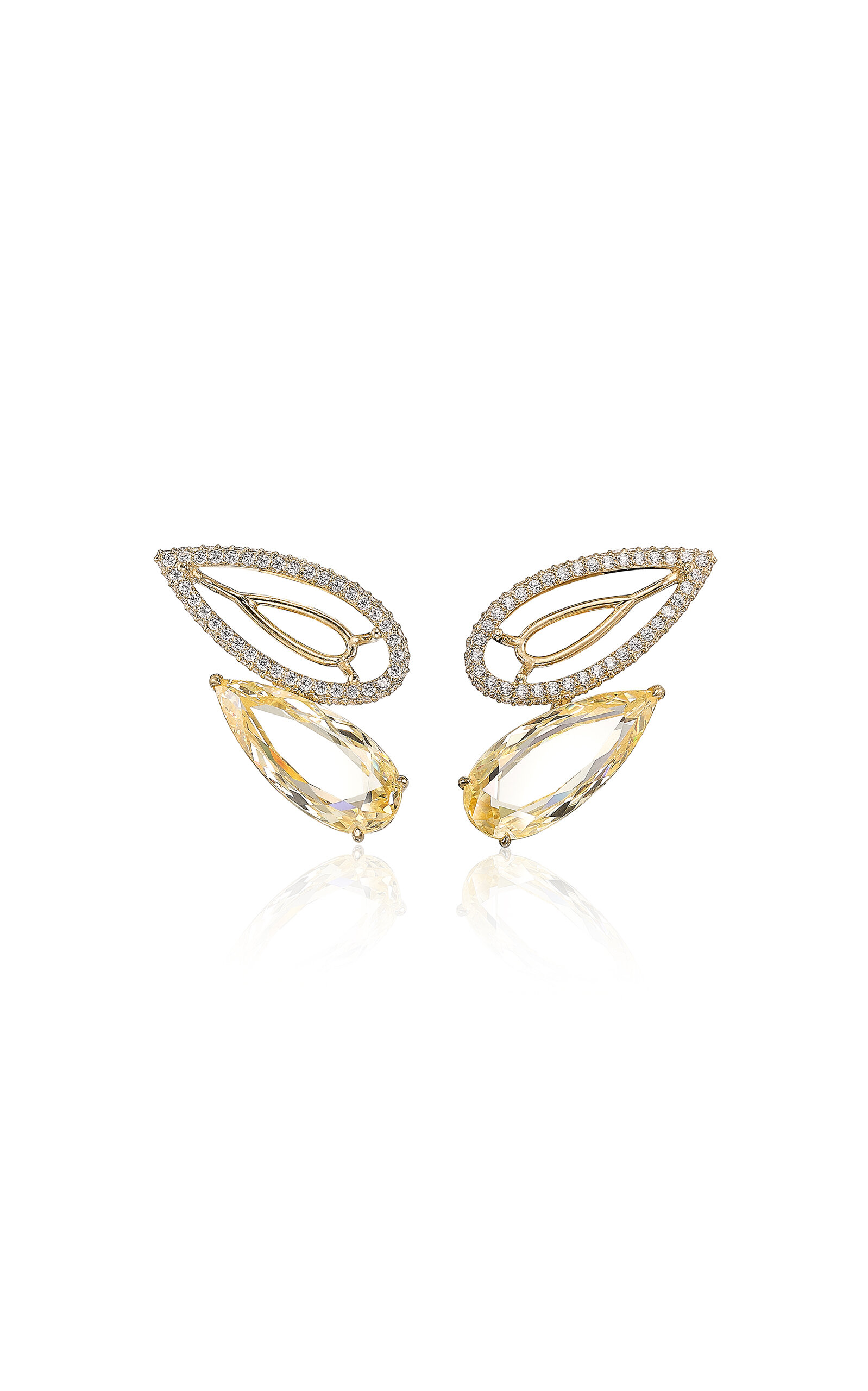 Anabela Chan 18k Yellow Gold Vermeil Canary Illusion Studs In Brown