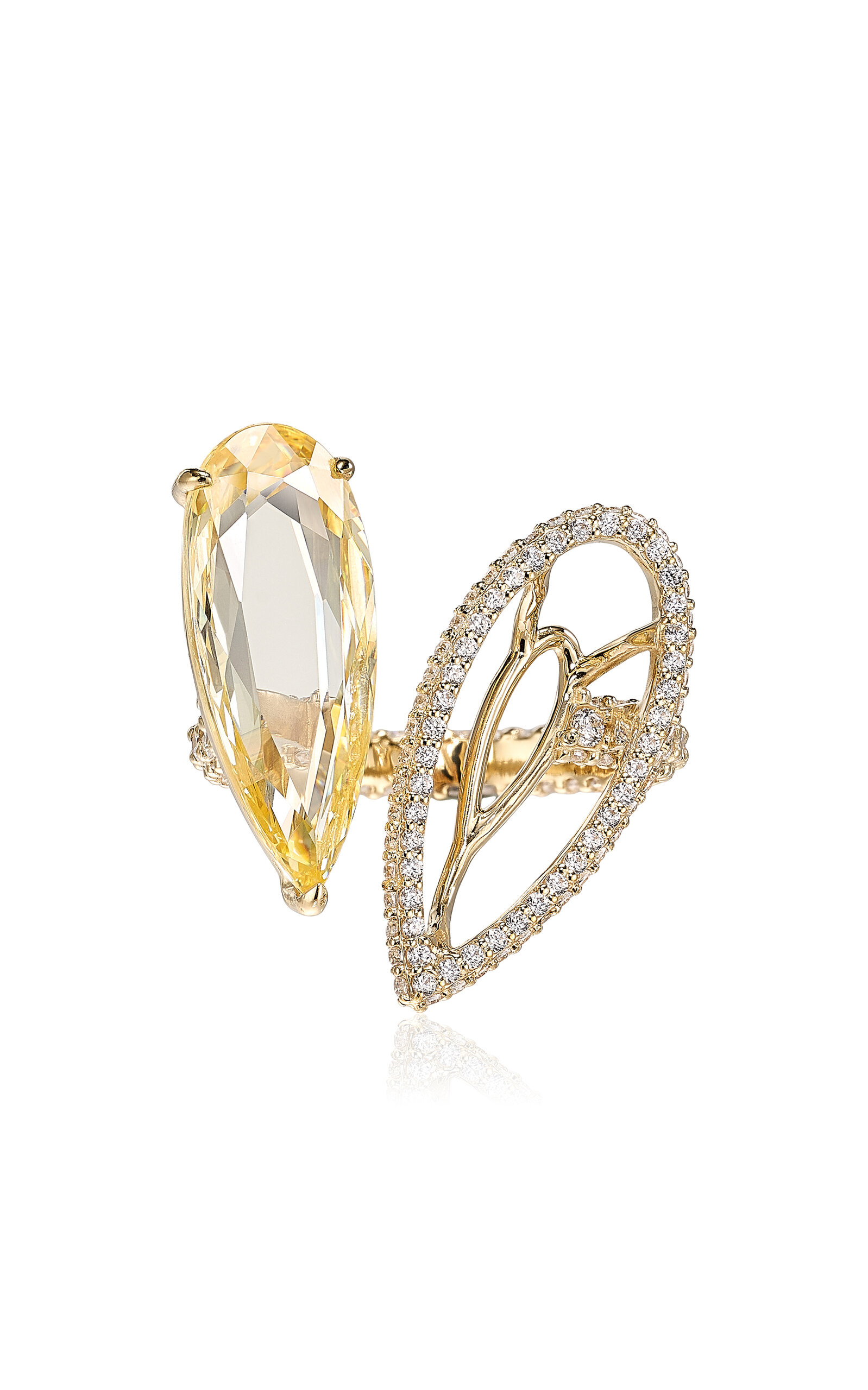 Anabela Chan 18k Yellow Gold Vermeil Canary Illusion Ring In Brown