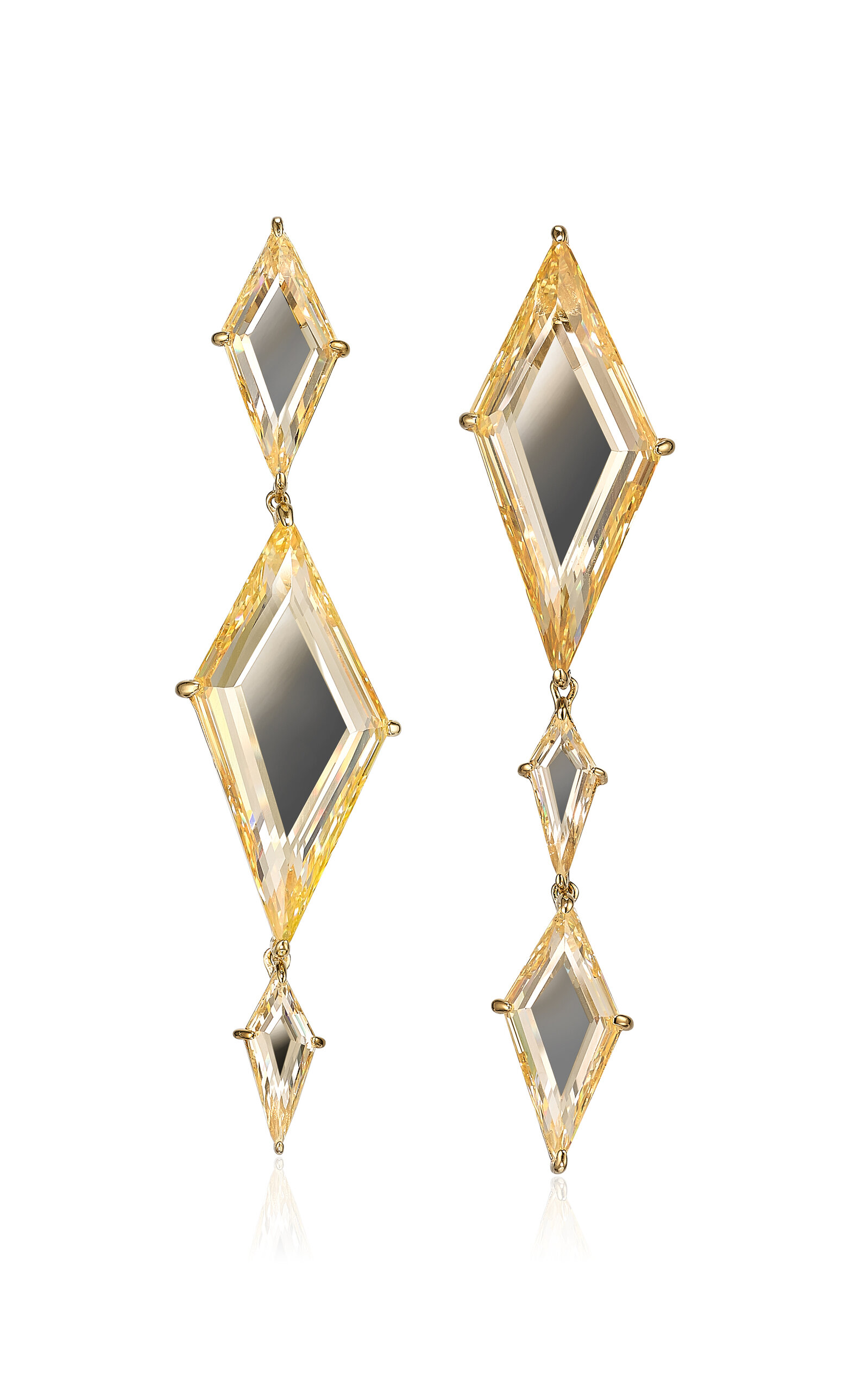 Anabela Chan 18k Yellow Gold Vermeil Canary Trinity's Shatter Earrings