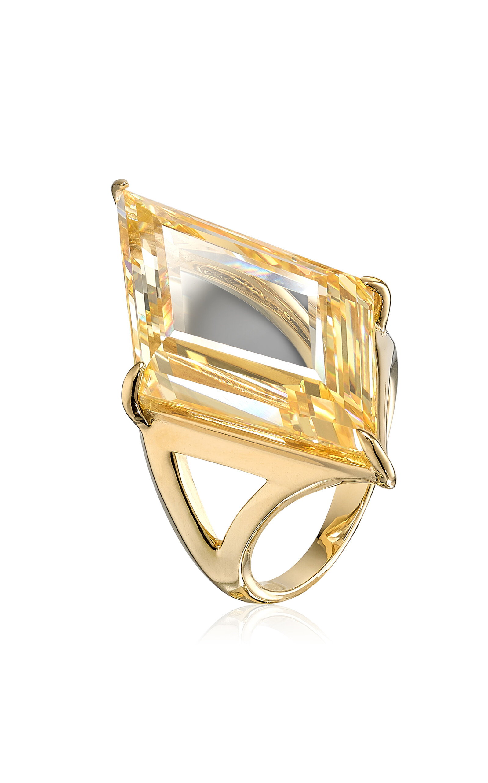 Anabela Chan 18k Yellow Gold Vermeil Canary Trinity's Shard Ring In Gold