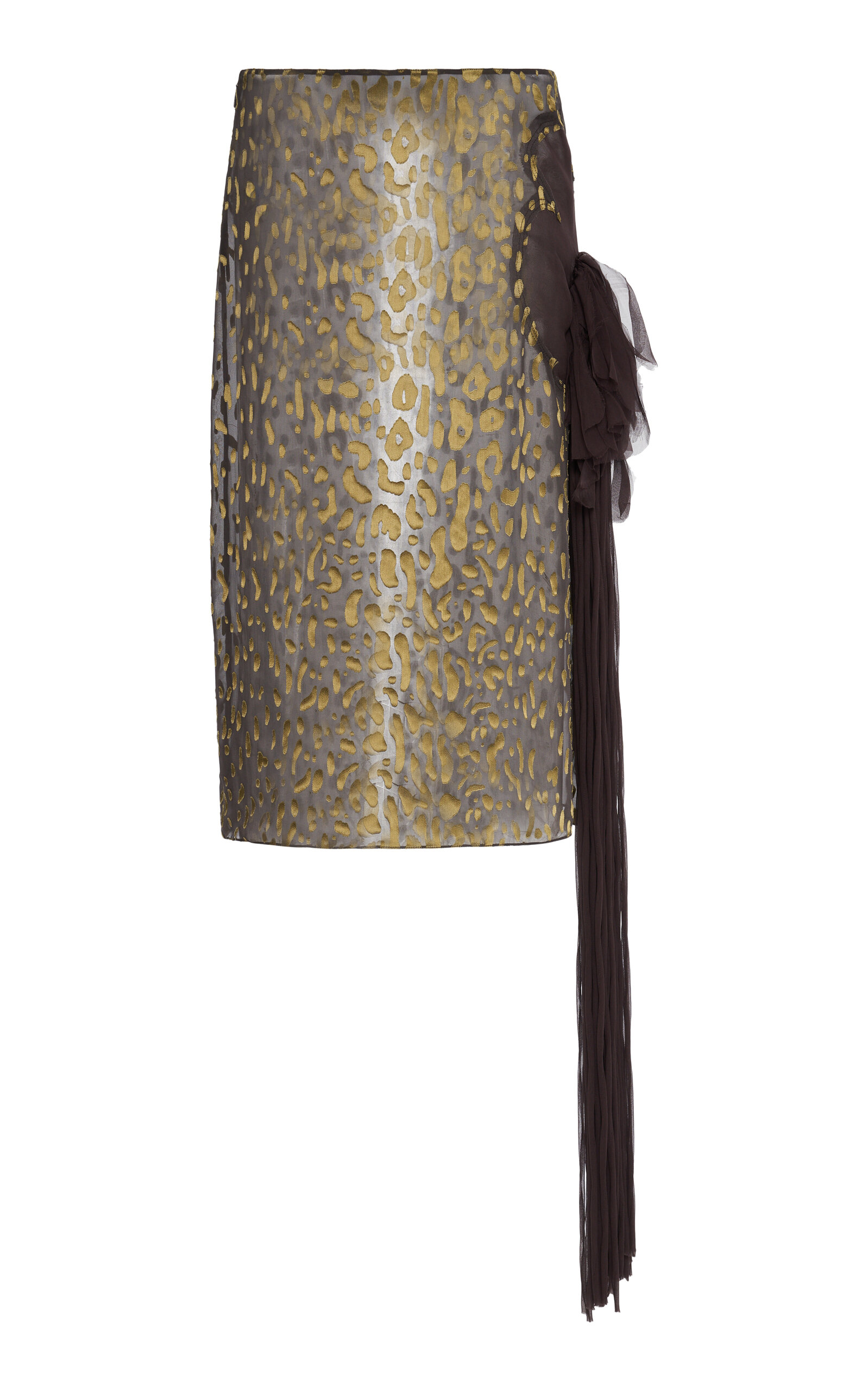 Ferragamo Printed Silk-blend Midi Skirt In Animal Print