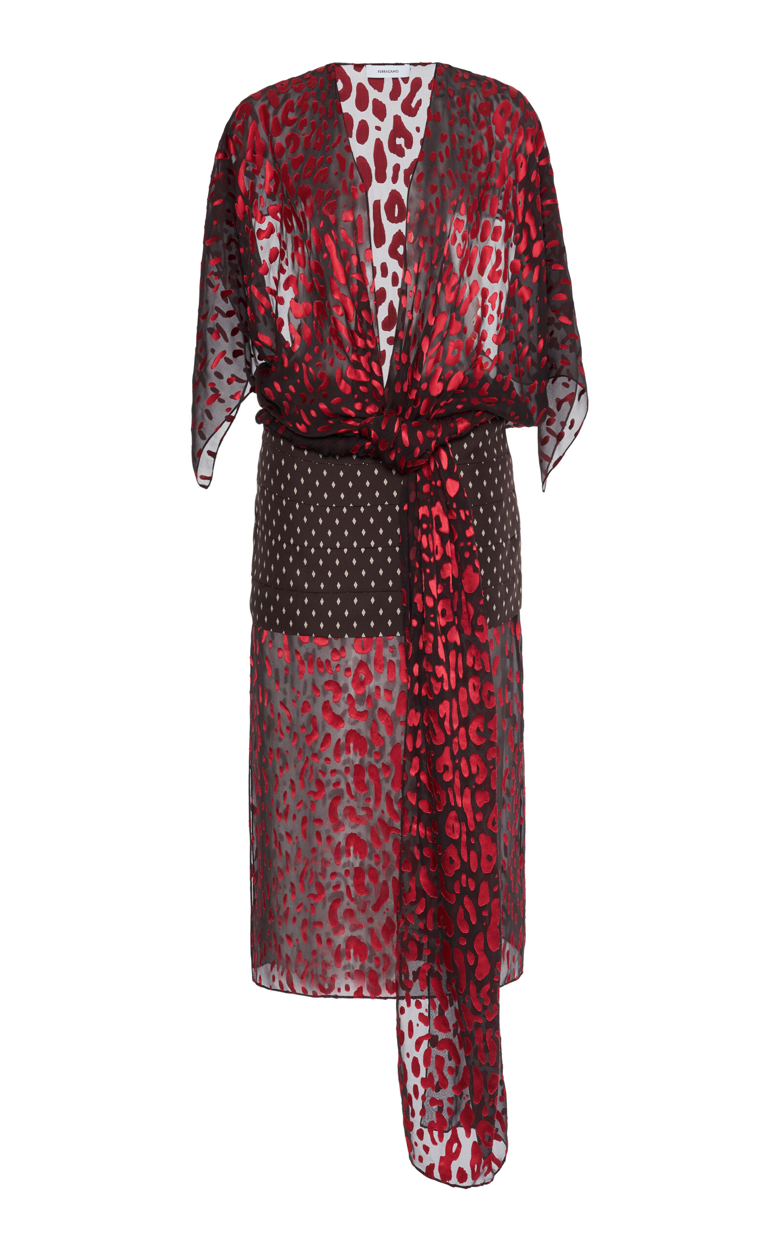 Ferragamo Printed Silk-blend Midi Dress In Multi