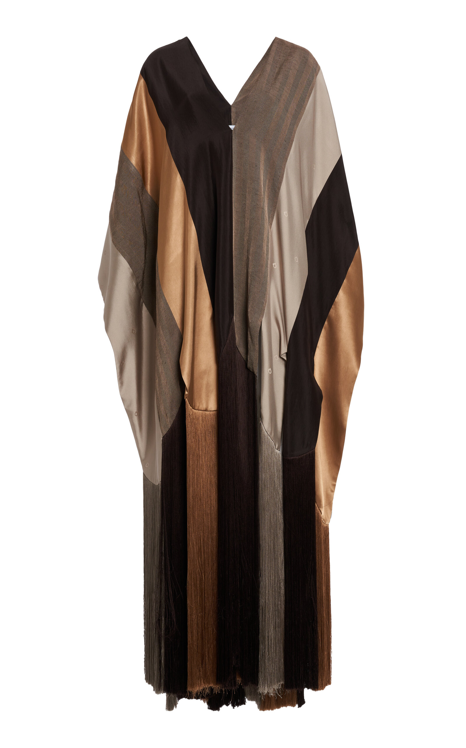 Ferragamo Colorblock Silk Fringe Top - Men's Clothing