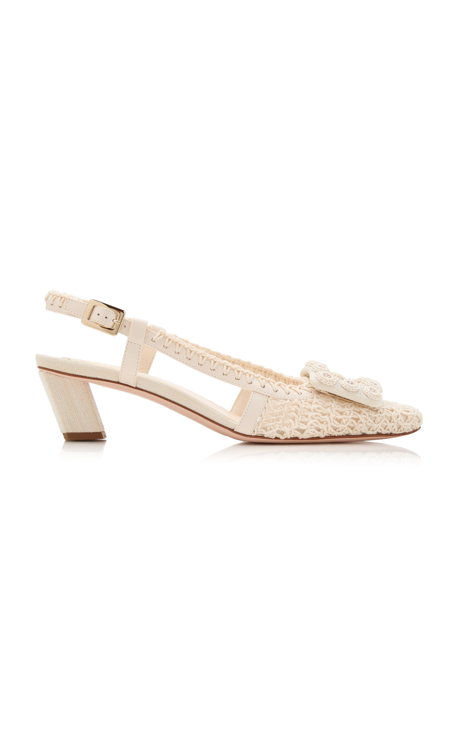 Roger Vivier Belle Vivier 45 Braided Metallic Leather Slingback Pumps In Multi