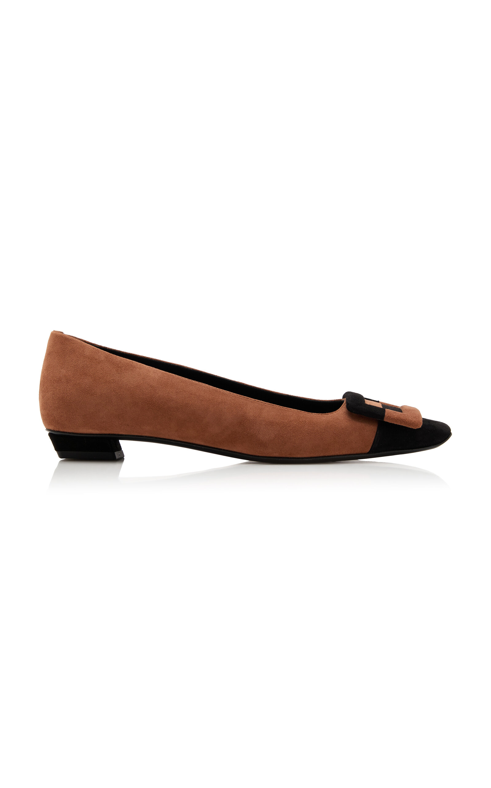 Roger Vivier Belle Vivier Duo Buckle Suede Ballet Flats