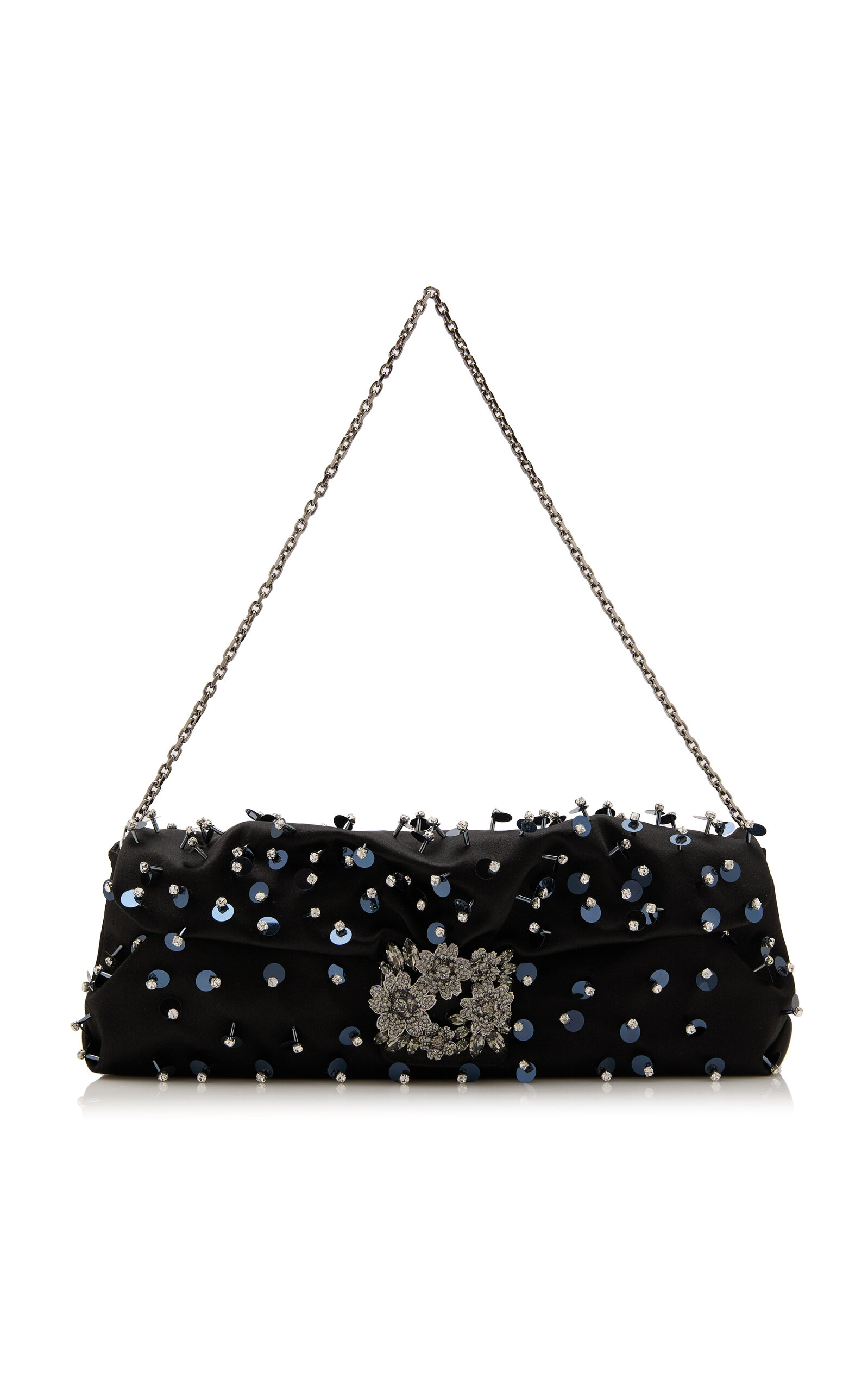 Roger Vivier Rv Bouquet Dr Long Paillettes Emb - Black - OS