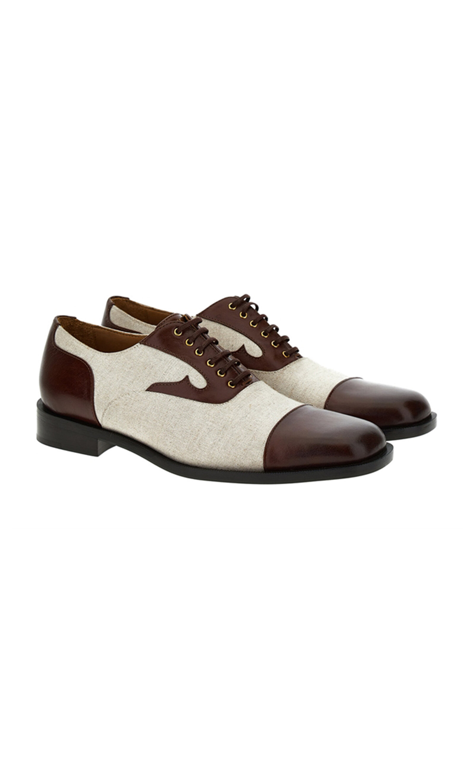 Versace Laced Up Flats In Brown