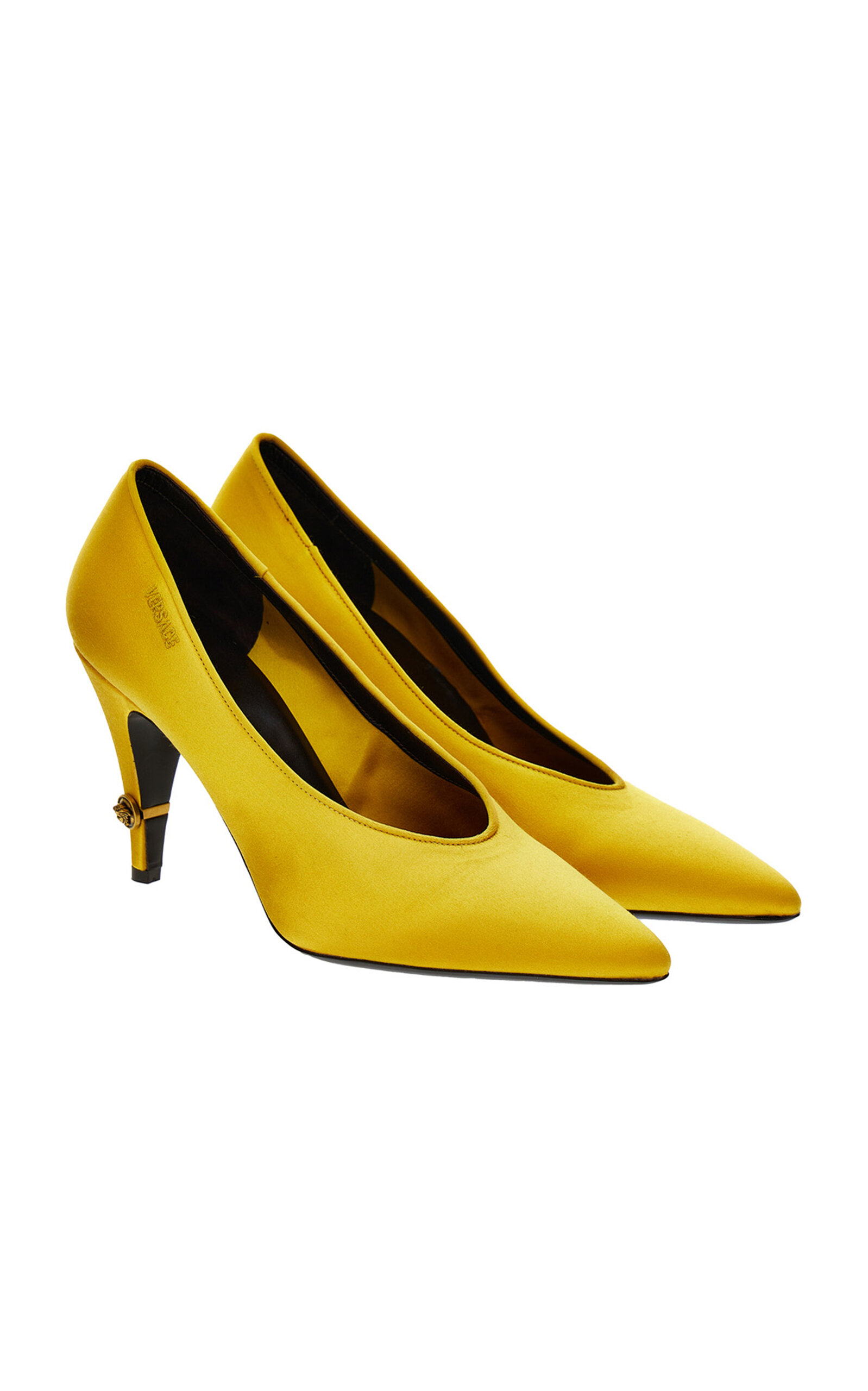 Versace Satin Pumps In Multi