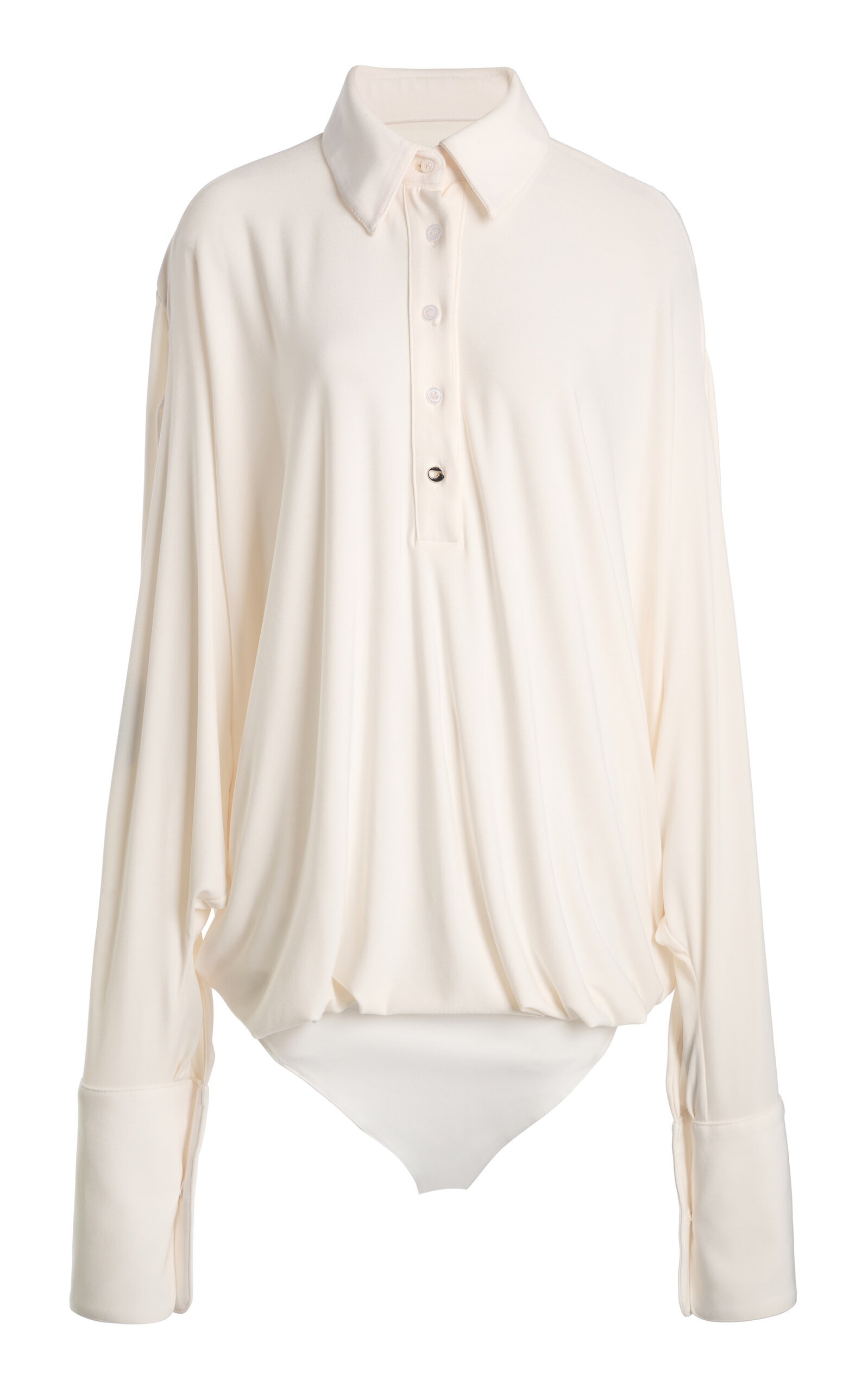 Coperni Draped Boxy Bodysuit In Neutral