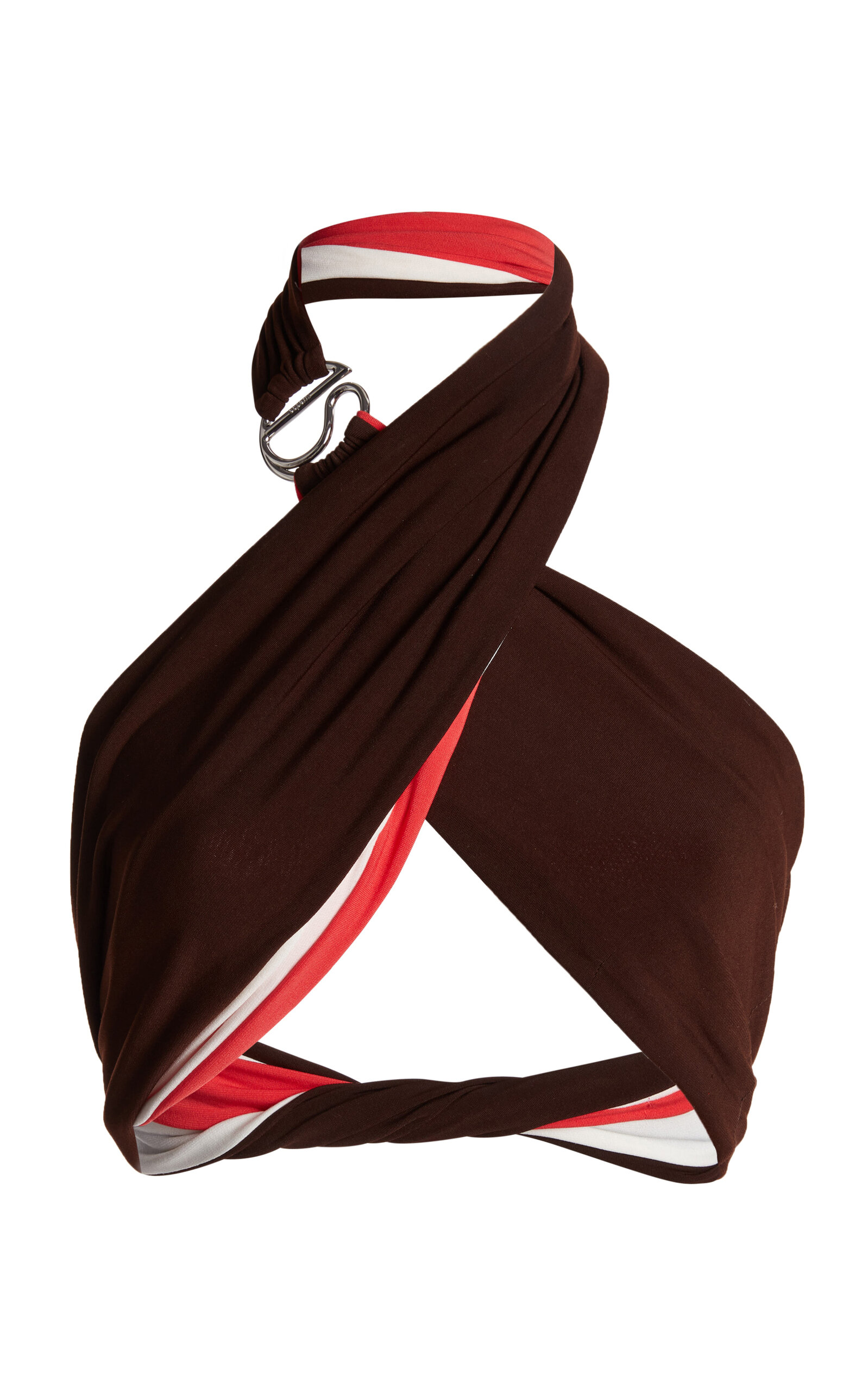 Coperni Crossed Halter Top In Burgundy