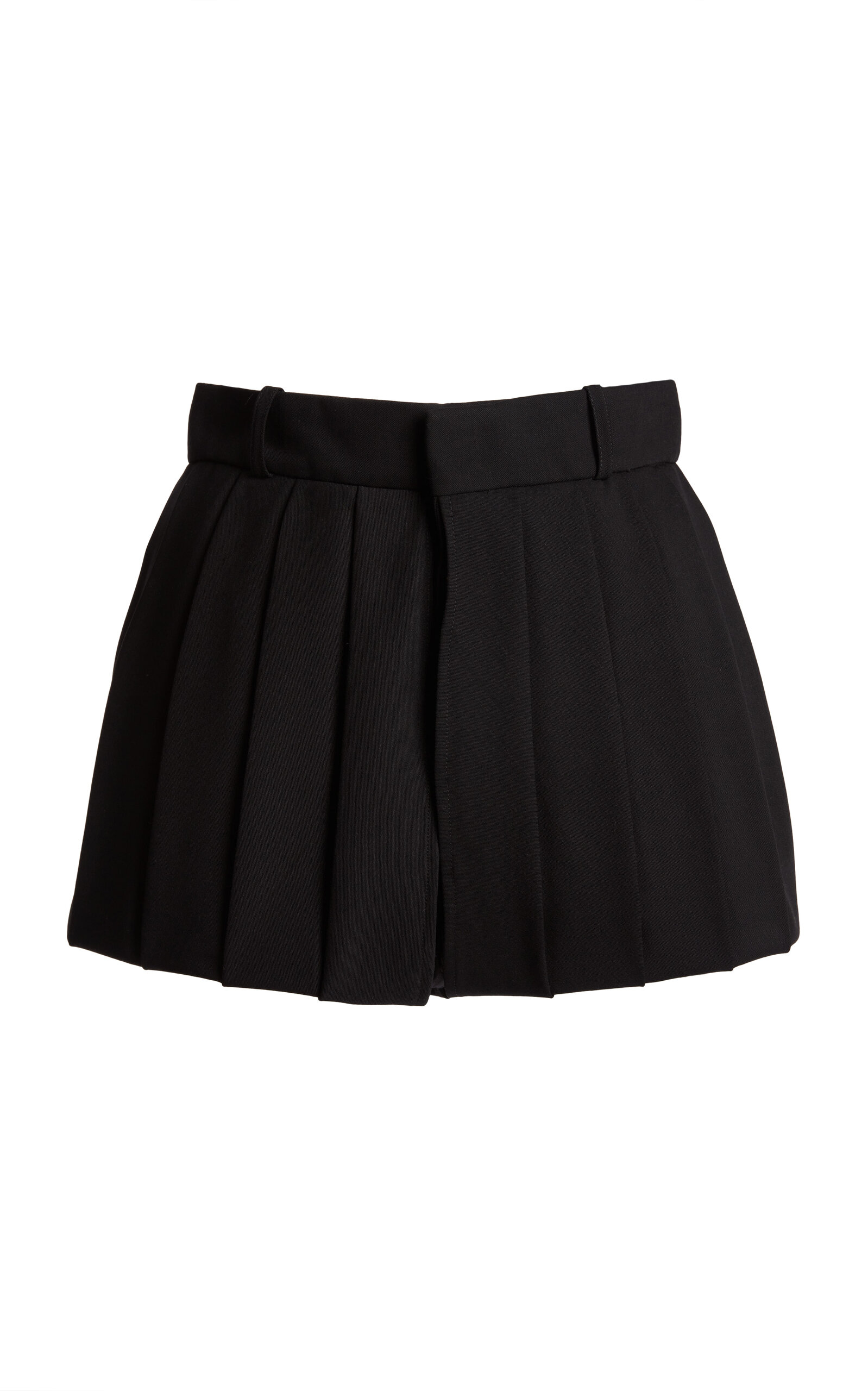 Coperni Multi Pleats Wool Shorts In Blue