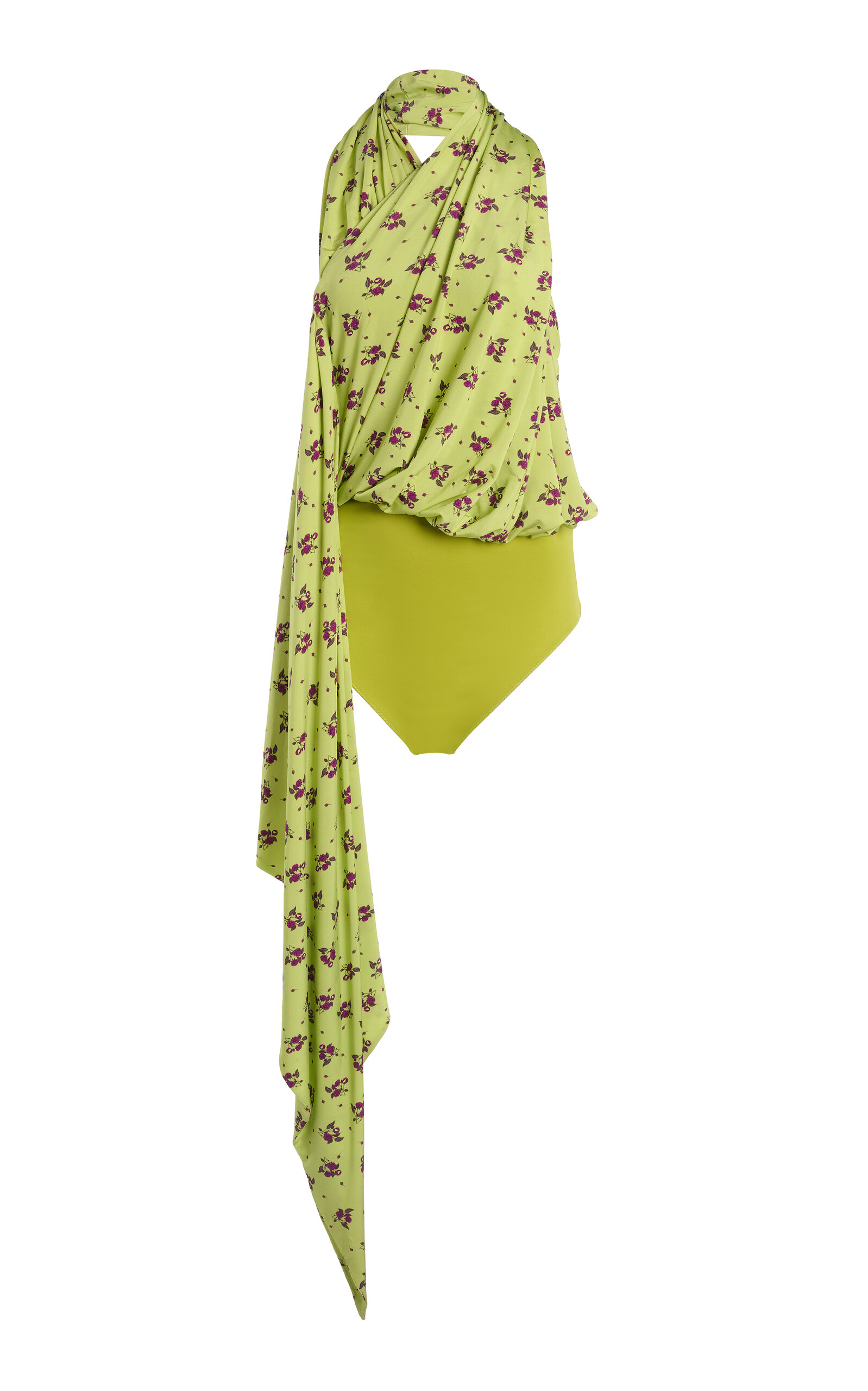 Coperni Printed Draped Halterneck Bodysuit - Women's Clothing