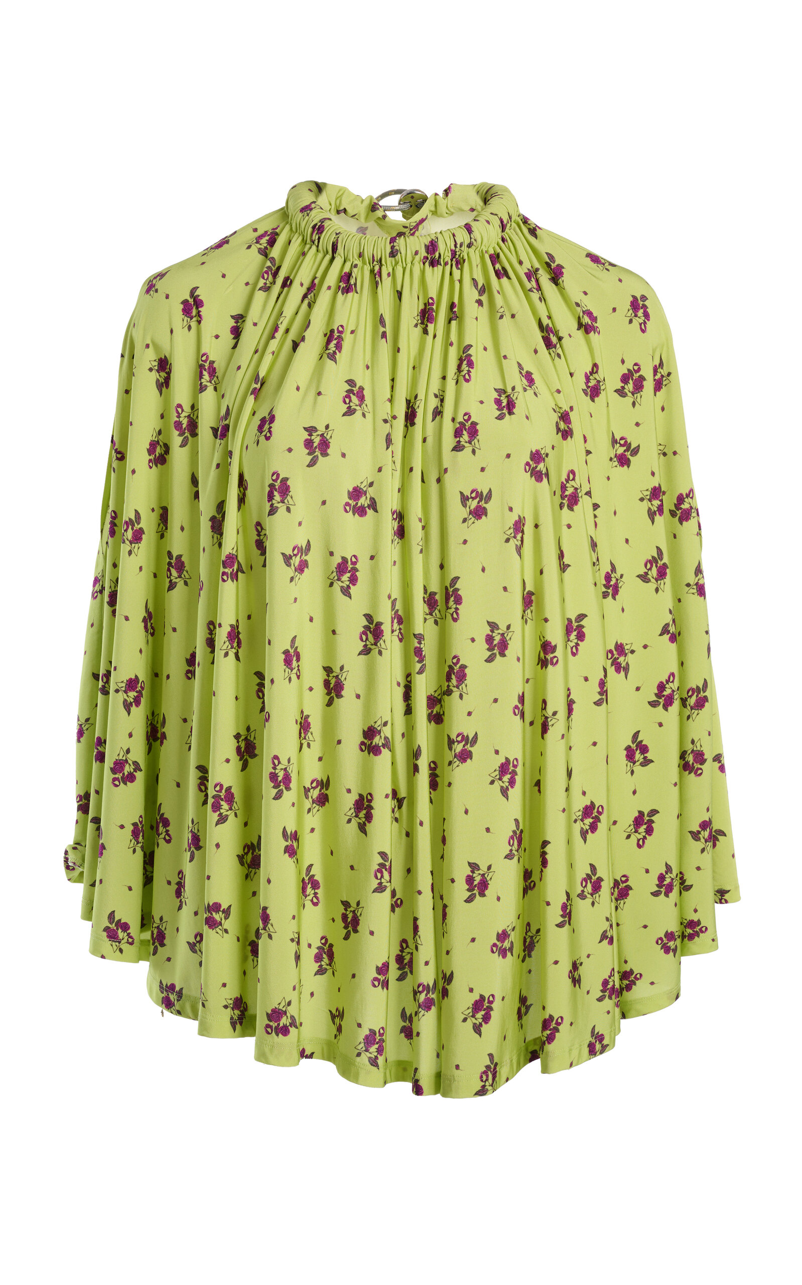 Coperni Printed Pleated Circle Top In Green