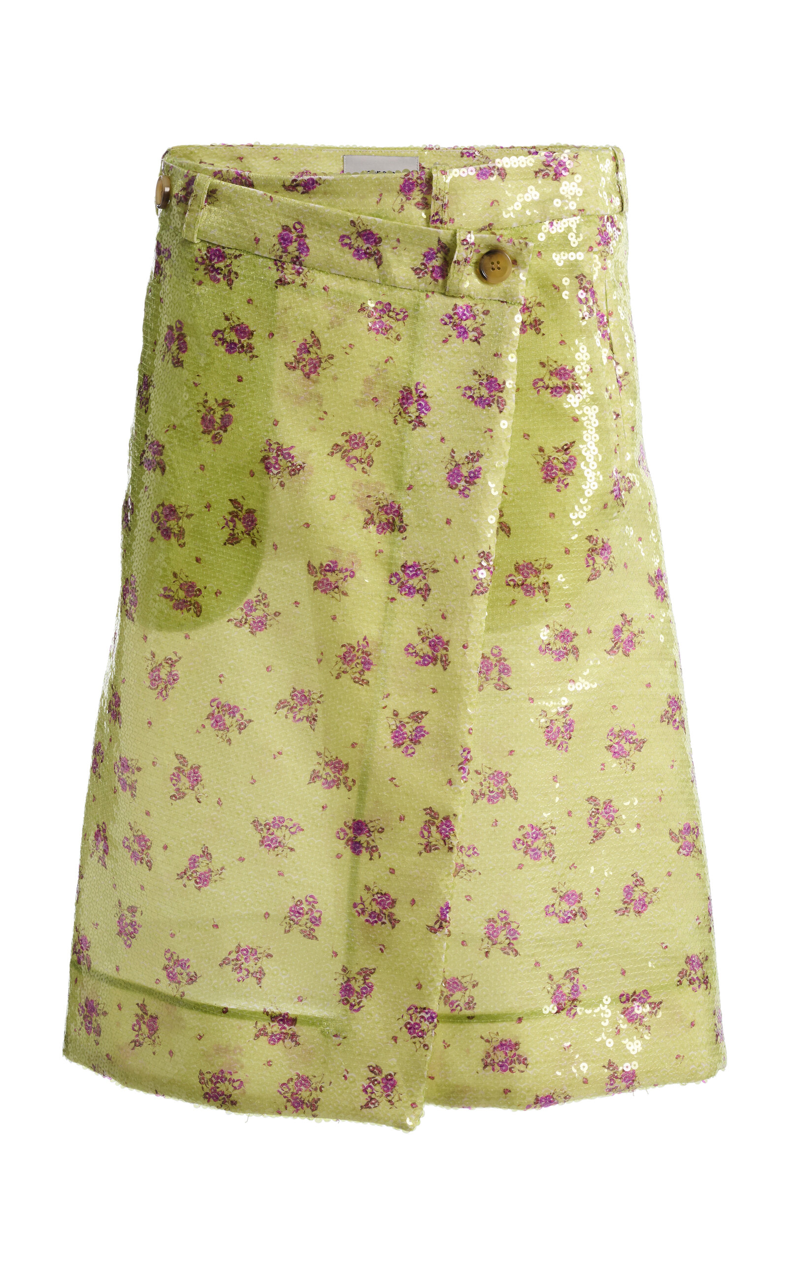 Coperni Circular Sequin Midi Skirt In Green