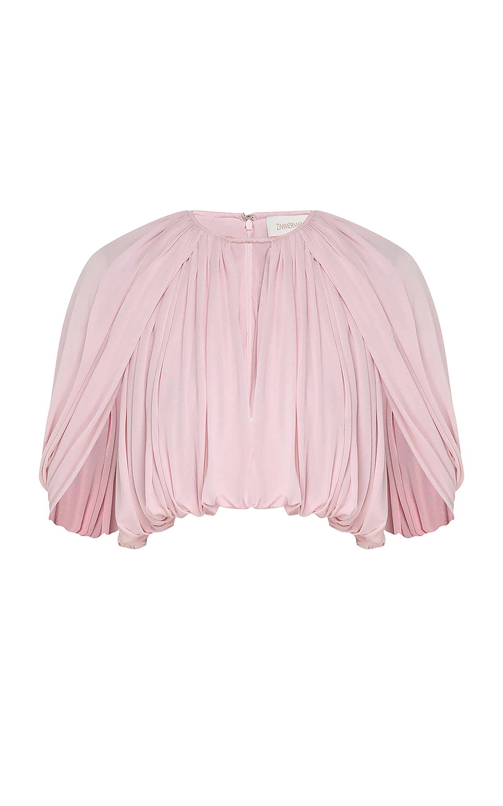 Zimmermann Alchemy Gathered Cape Blouse In Pink