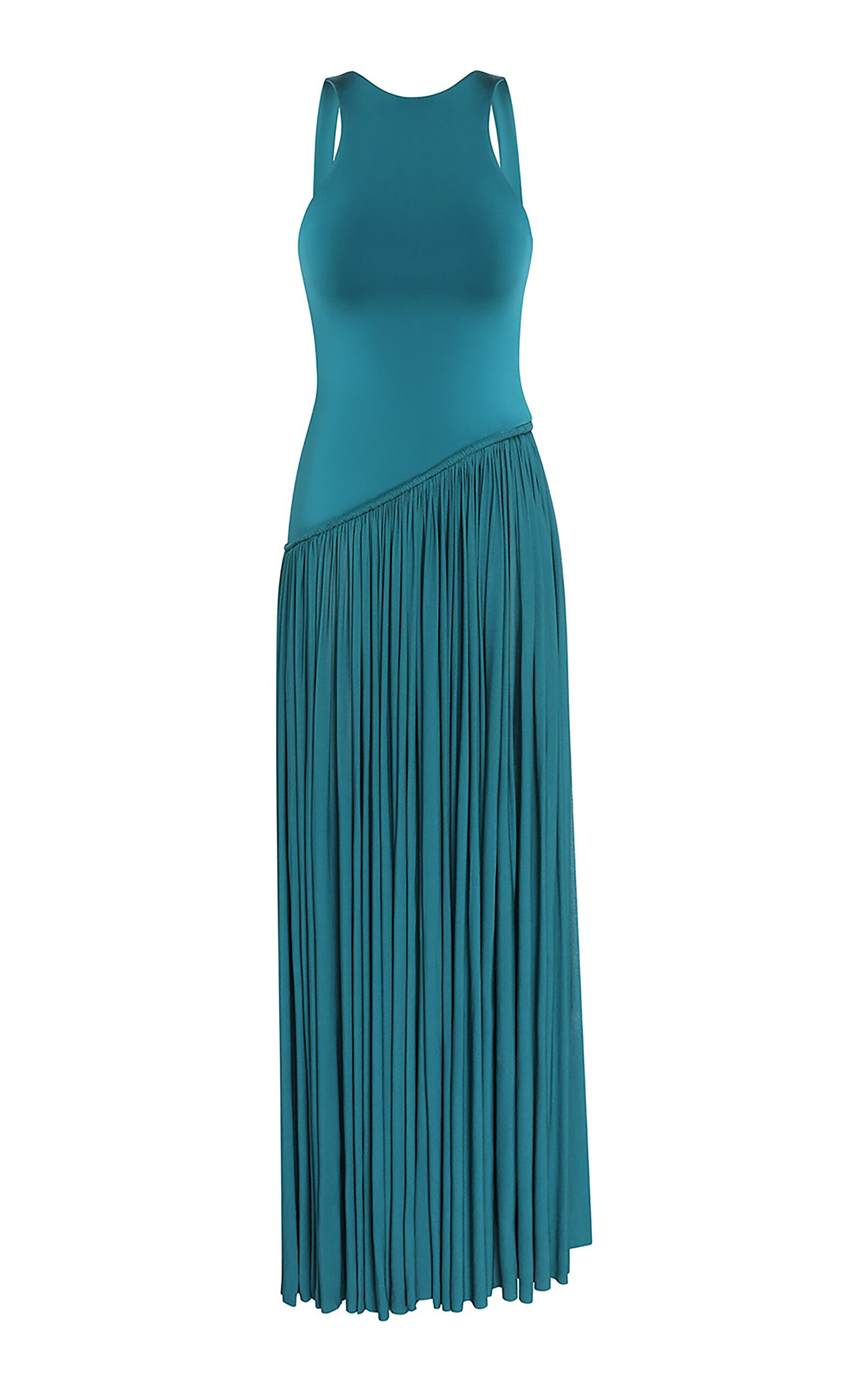 Zimmermann Luna Gathered Maxi Dress In Blue