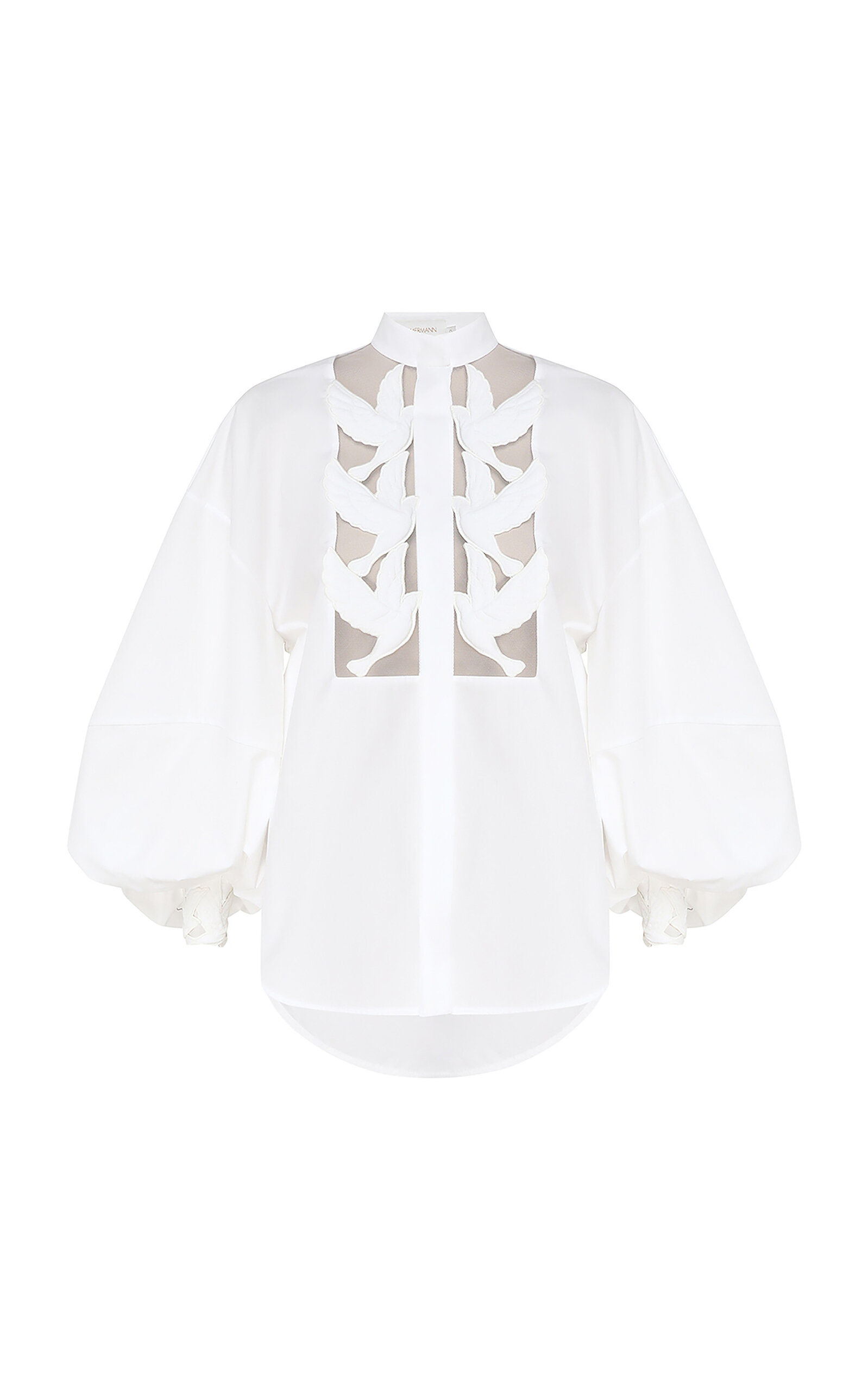 Zimmermann Luna Appliquéd Cotton Blouse In White