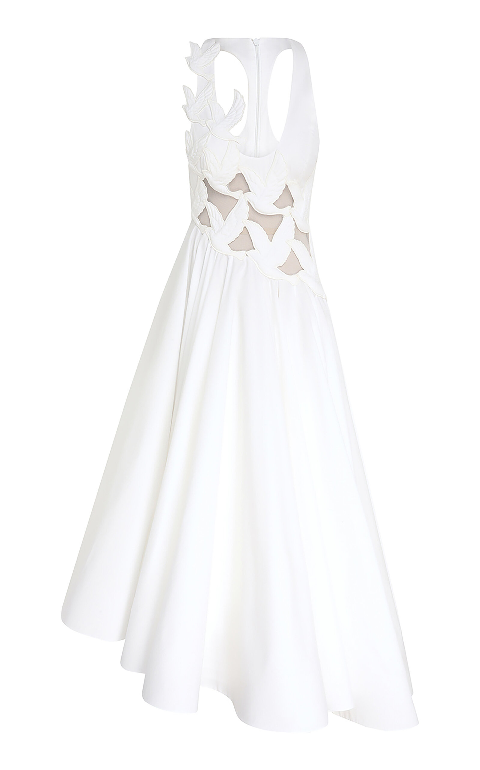 Zimmermann Luna Appliquéd Cotton Midi Dress In White