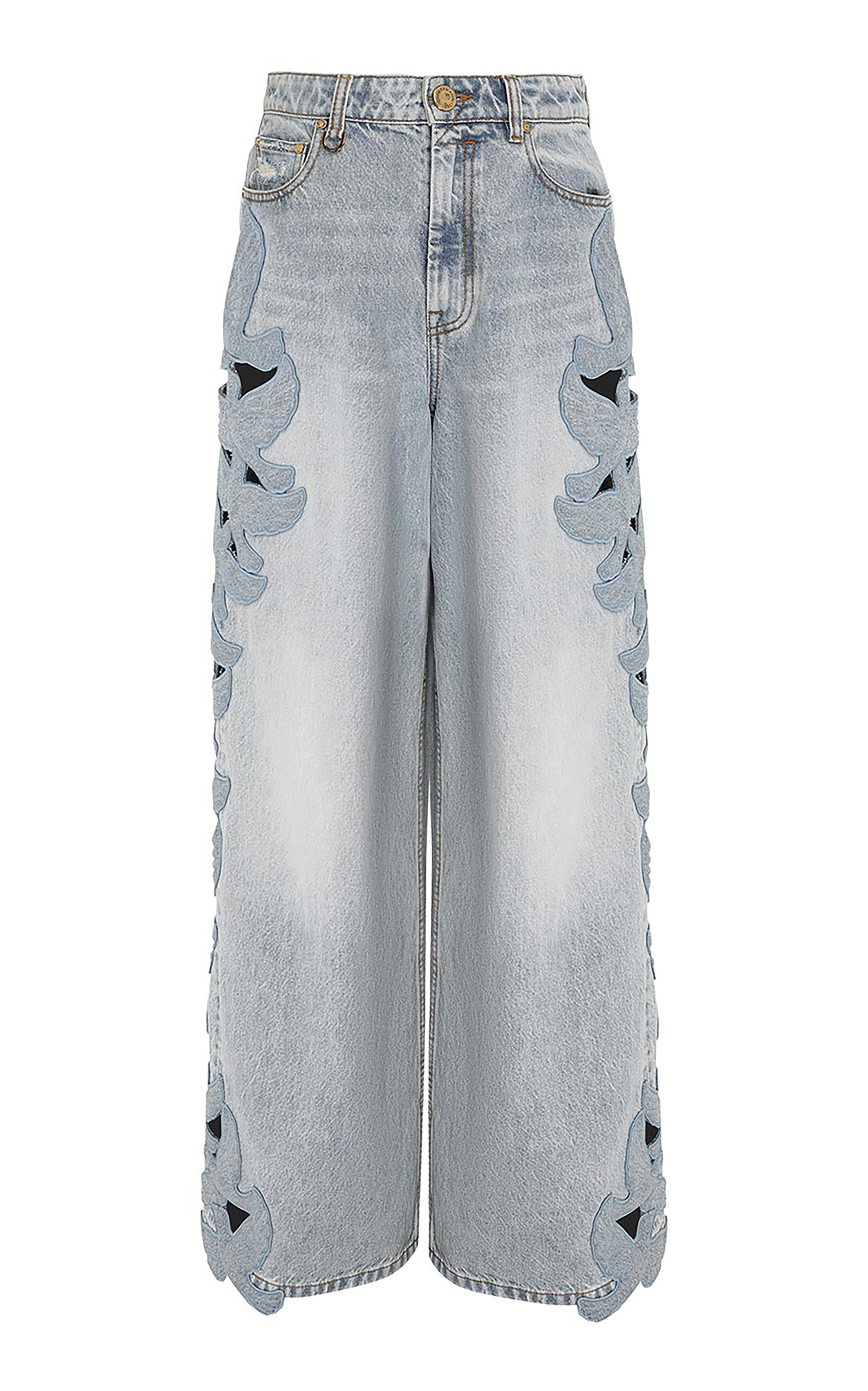 Zimmermann Alchemy Appliquéd Denim Flared Jeans In Blue