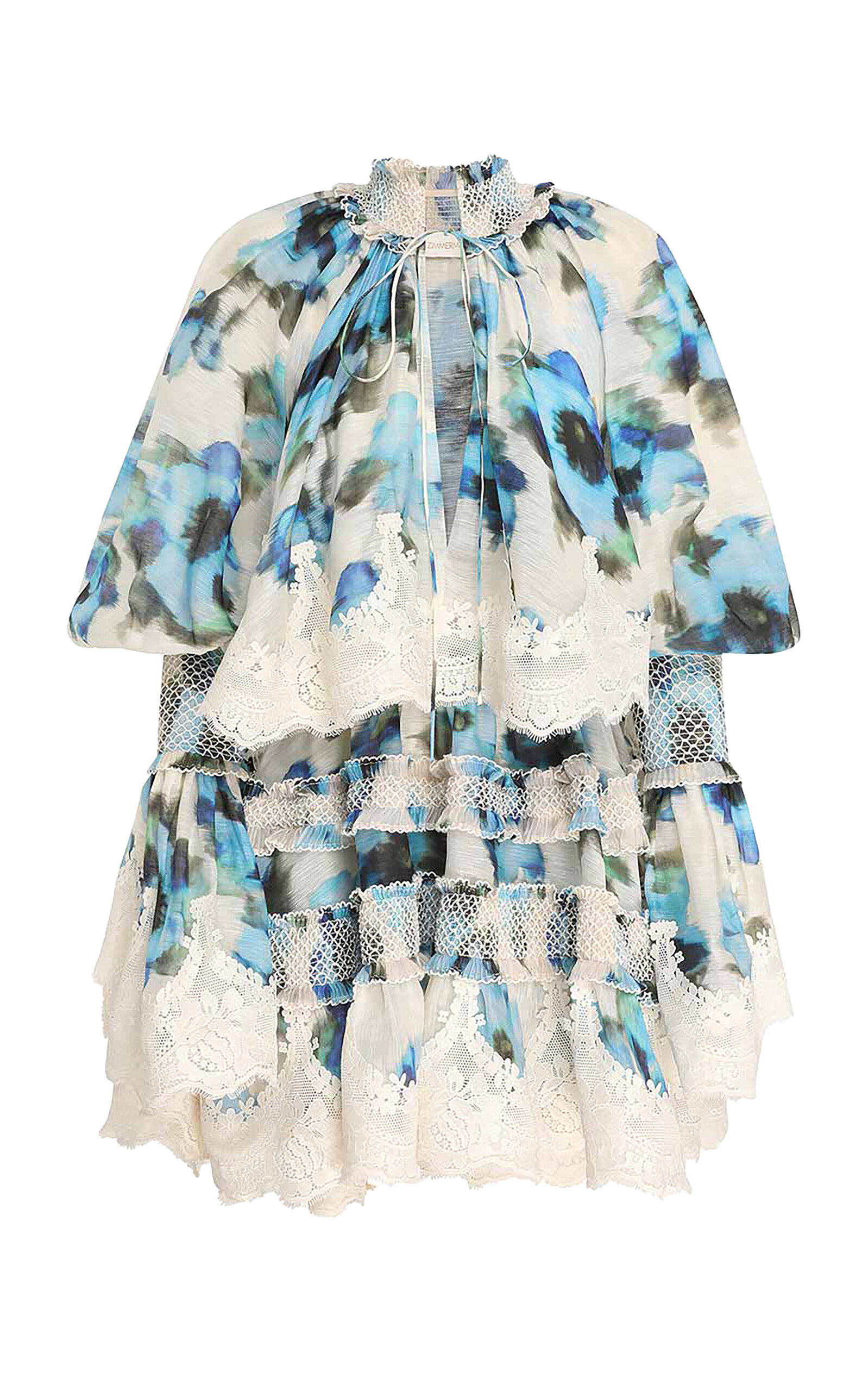 Zimmermann Alchemy Shirred Linen-silk Mini Dress In Multi